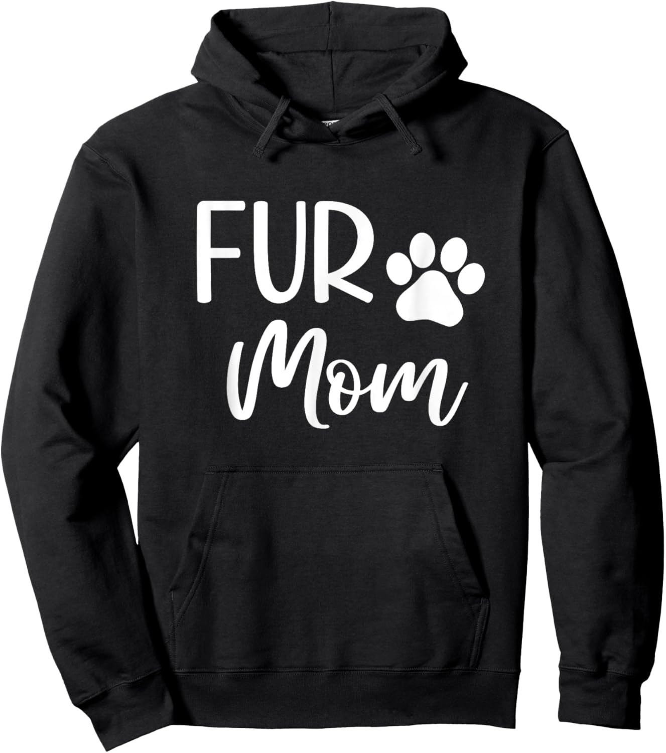 Fur Mom Cute Paw Dog Owner Mothers Day Hoodie - Hoodie | Black