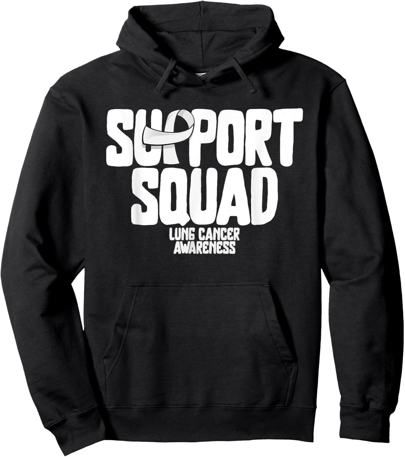 Lung Cancer Shirts Support Squad Lung Cancer Awareness Hoodie - Hoodie | Black