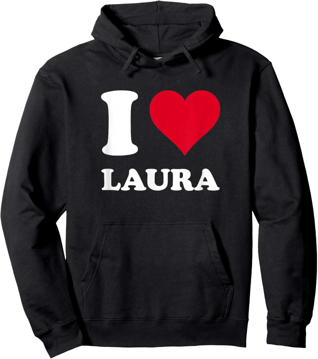 Red Heart I Love Laura Hoodie - Hoodie | Black