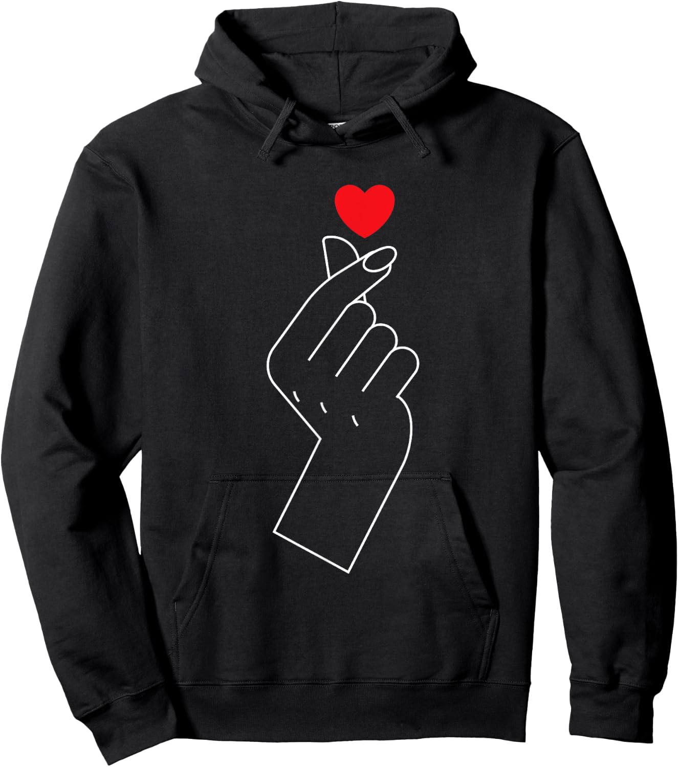 Finger Heart Hoodie - Hoodie | Black