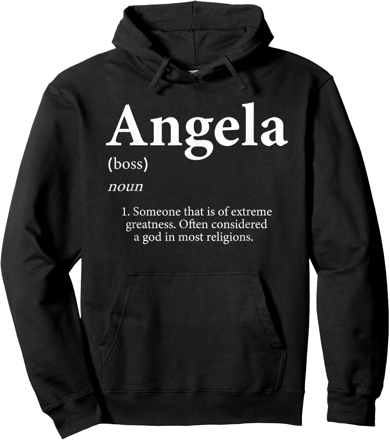 Angela Definition Funny First Name Birthday Party For Angela Hoodie - Hoodie | Black