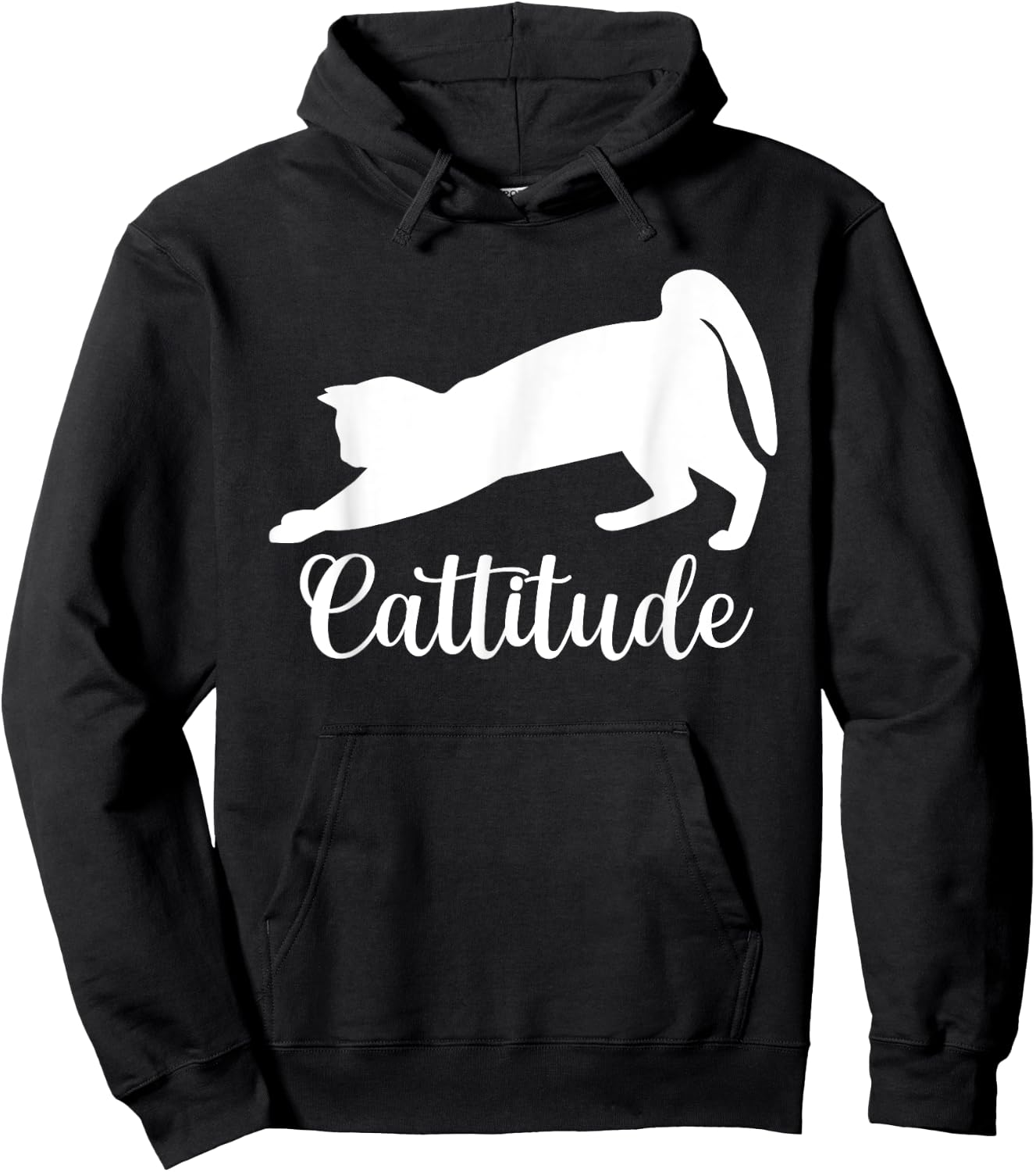 Cattitude Funny Cat Lover Kitten Pet Owner Women Kids Hoodie - Hoodie | Black