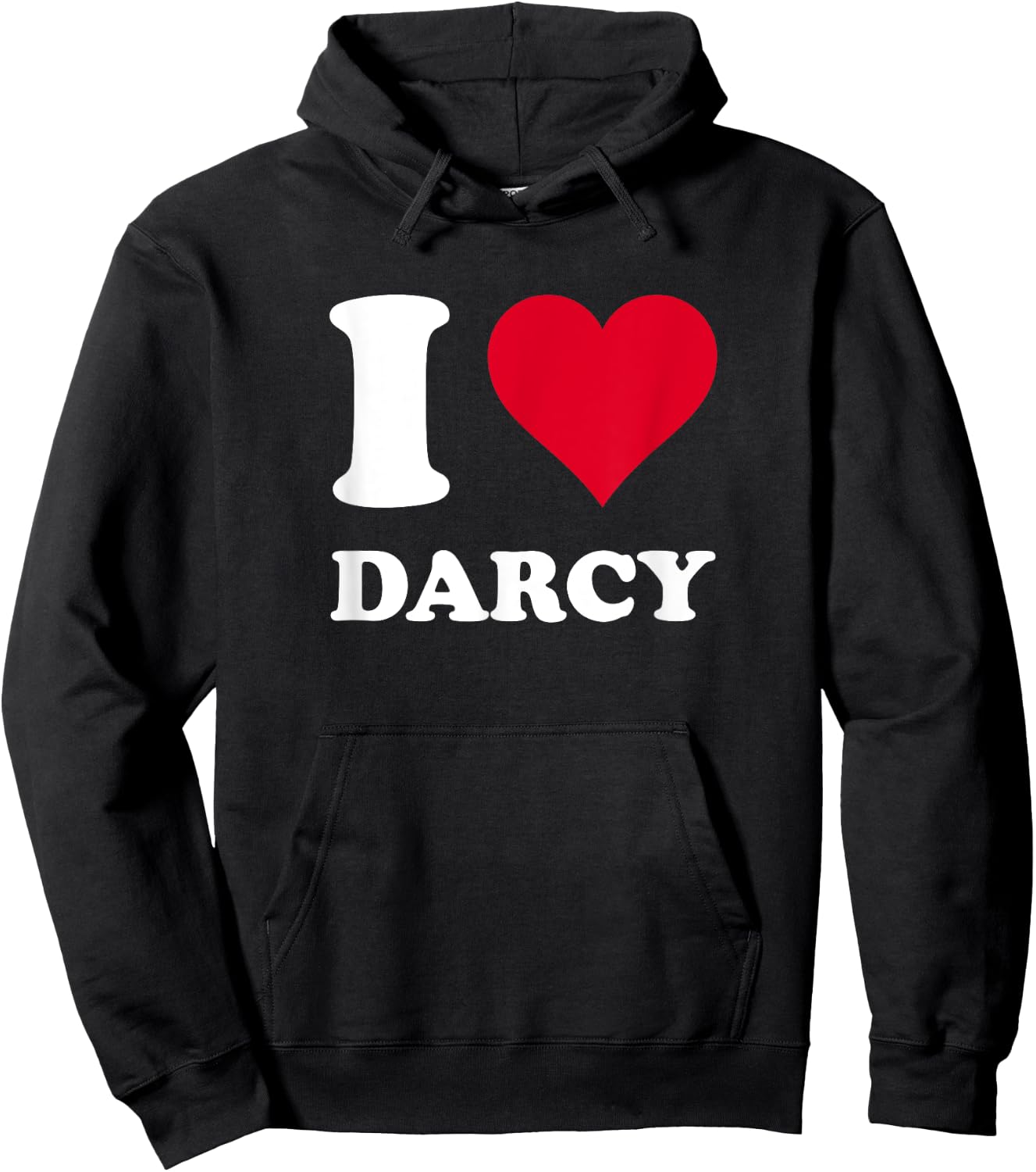 Red Heart I Love Darcy Hoodie - Hoodie | Black