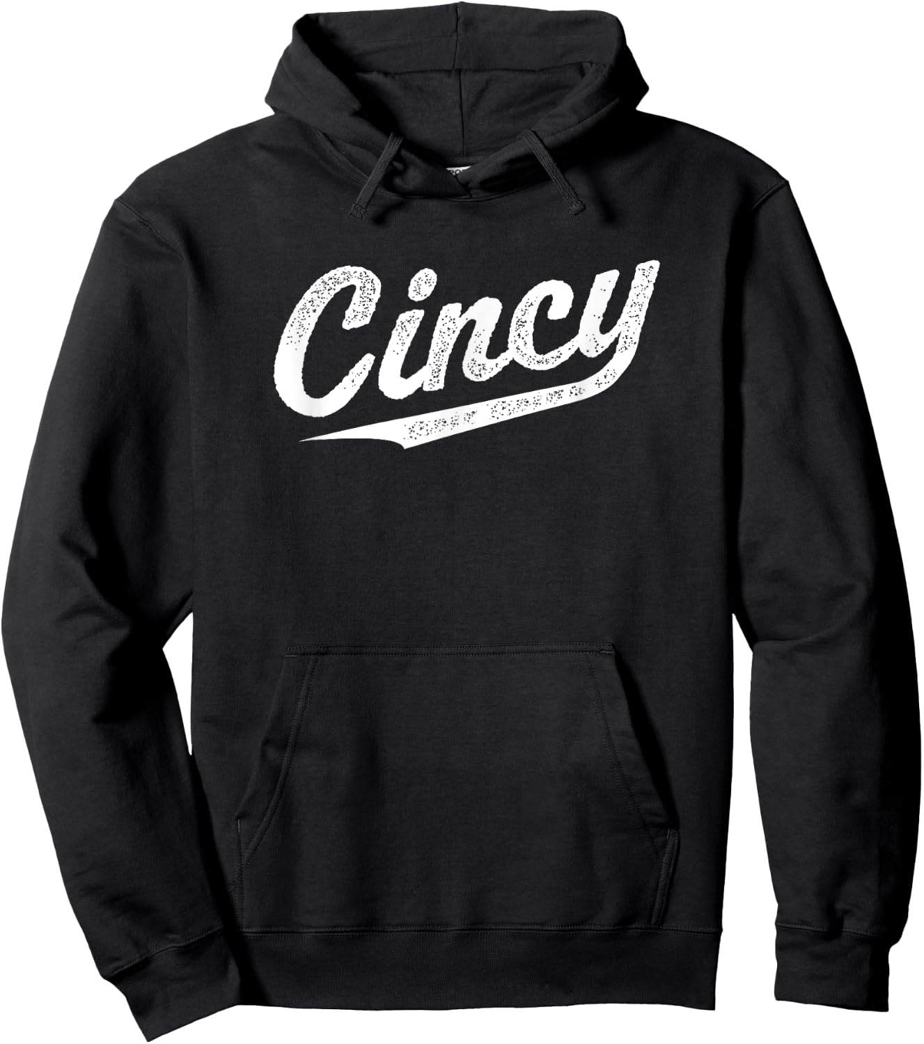 Retro Cincy Cincinnati Ohio vintage cursive script throwback Hoodie - Hoodie | Black