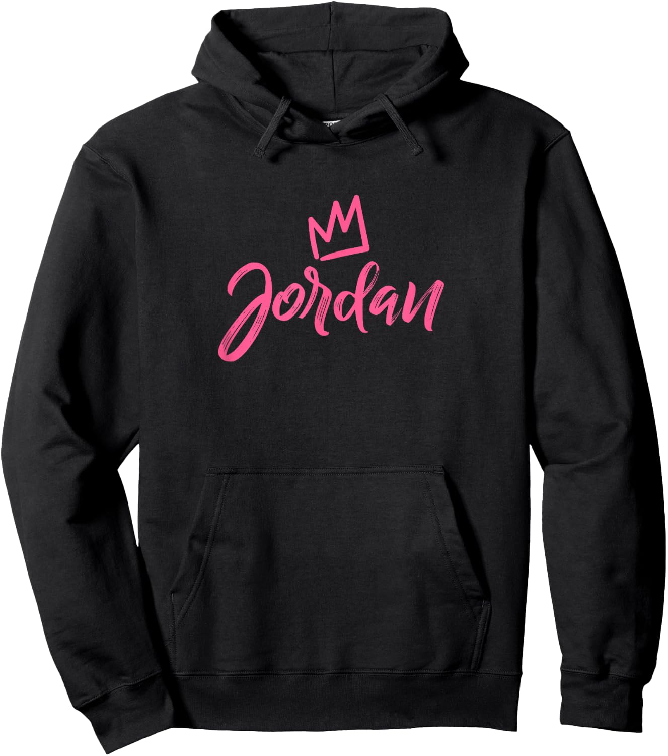 Jordan the Queen / Pink Crown & Name Called Jordan Hoodie - Hoodie | Black