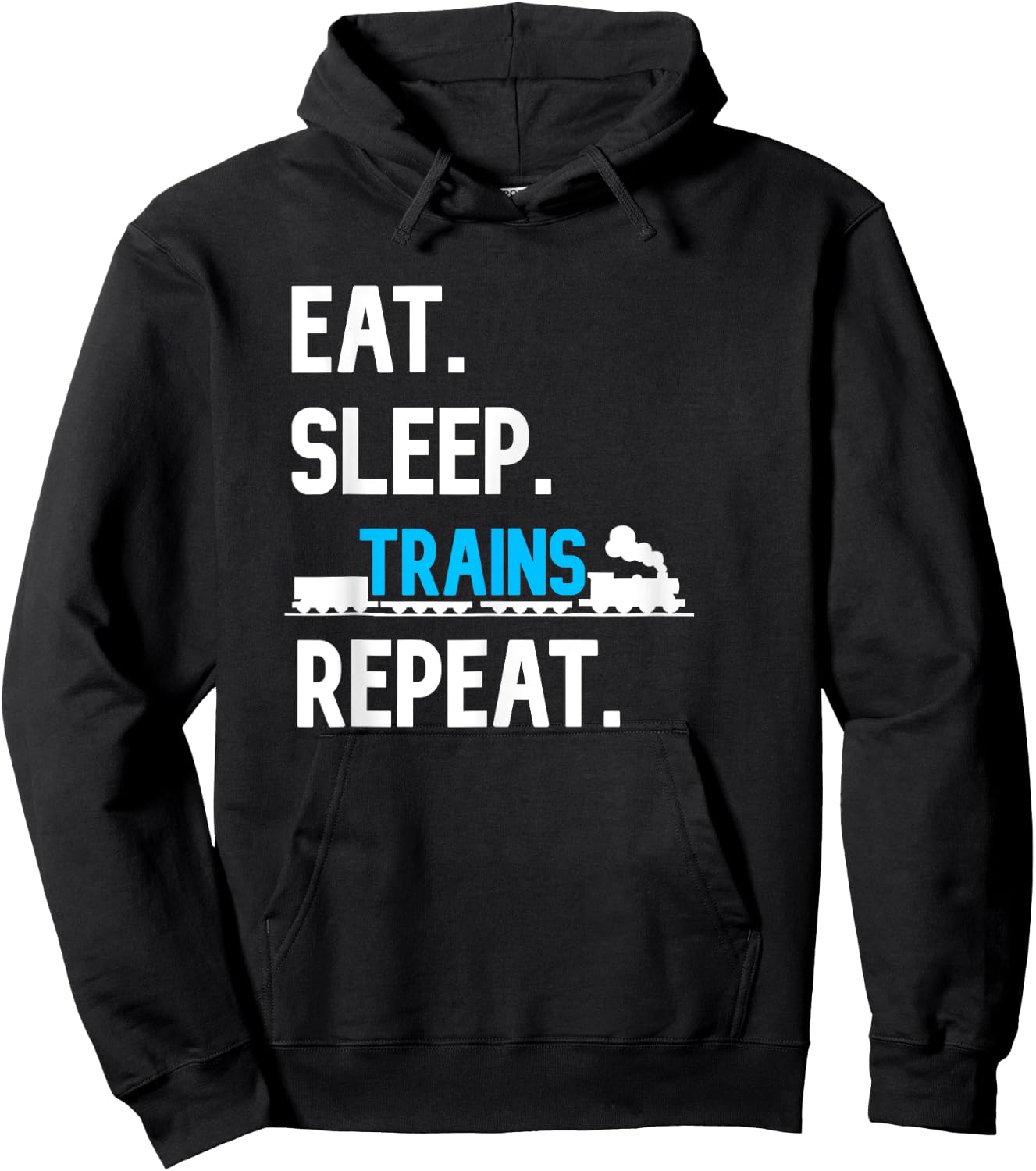 Train Shirt For Boys Eat Sleep Trains Repeat Railroad Worker Hoodie - Hoodie | Black