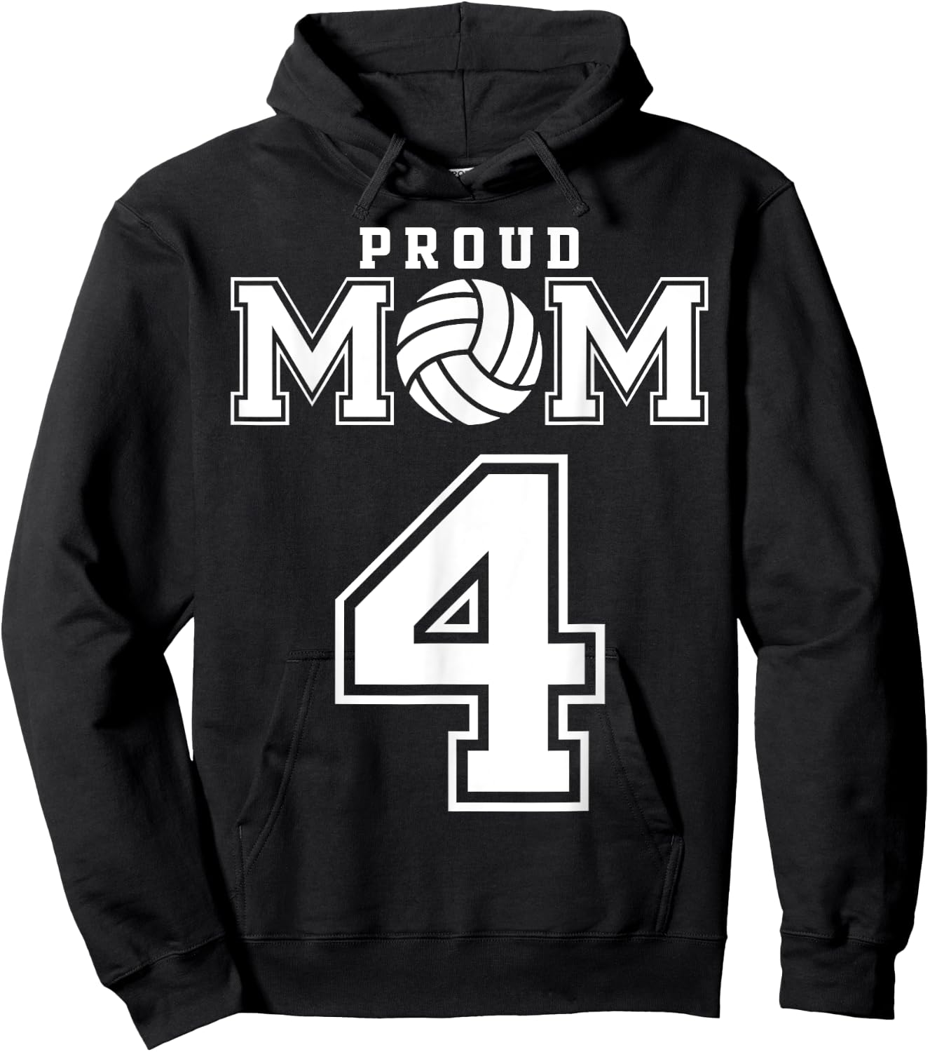 Custom Proud Volleyball Mom Number 4 Personalized Women Hoodie - Hoodie | Black