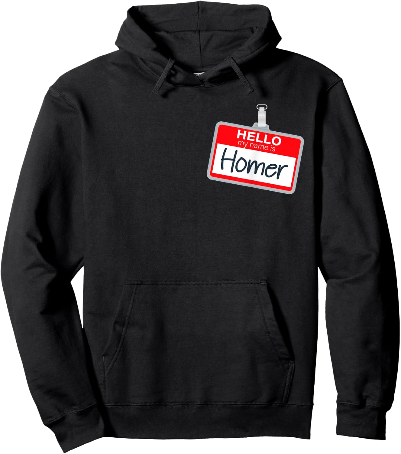 Hello My Name Is Homer Lazy Halloween Costume Name Tag Hoodie - Hoodie | Black