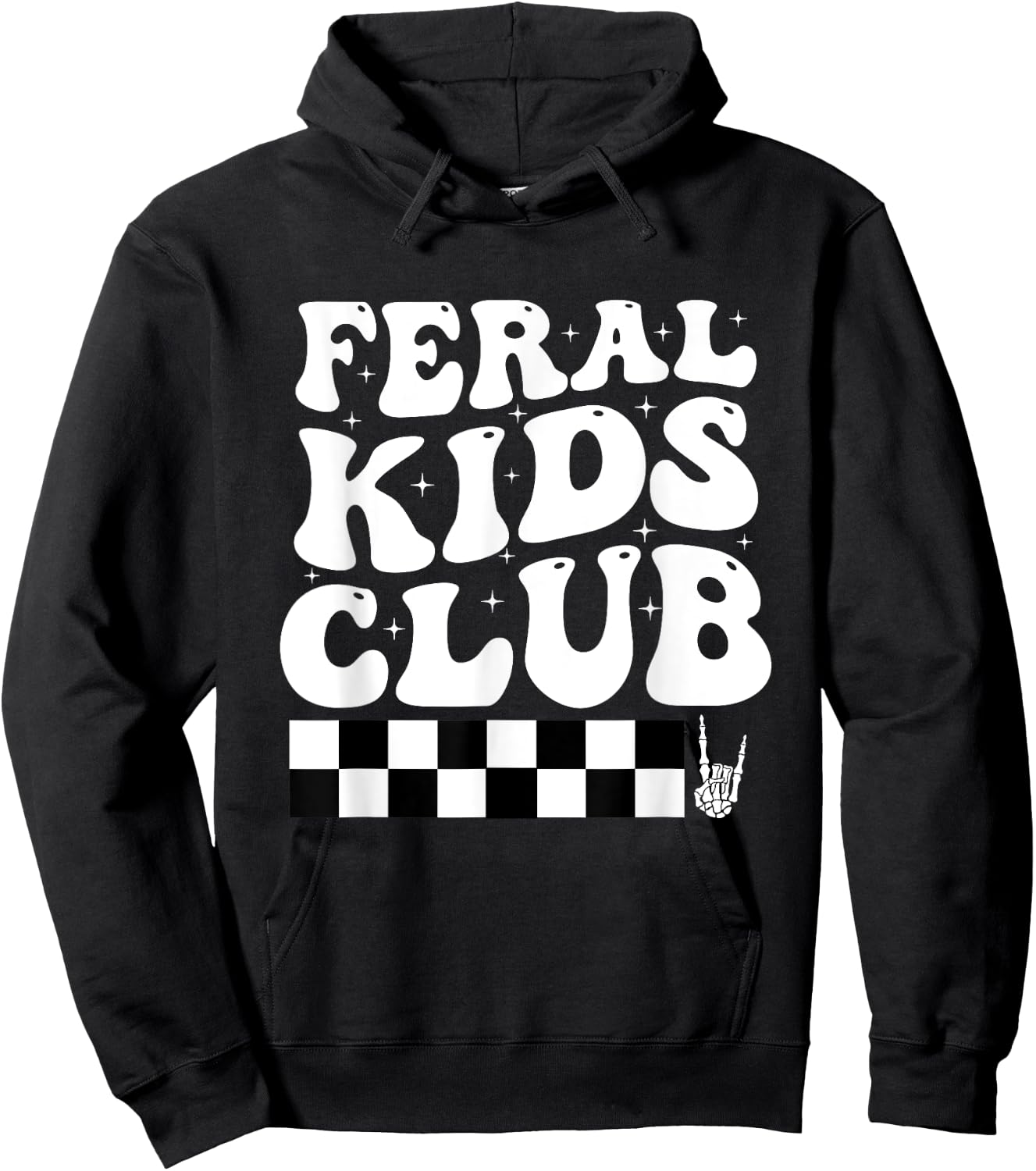 Funny Feral Kids Club Hoodie - Hoodie | Black