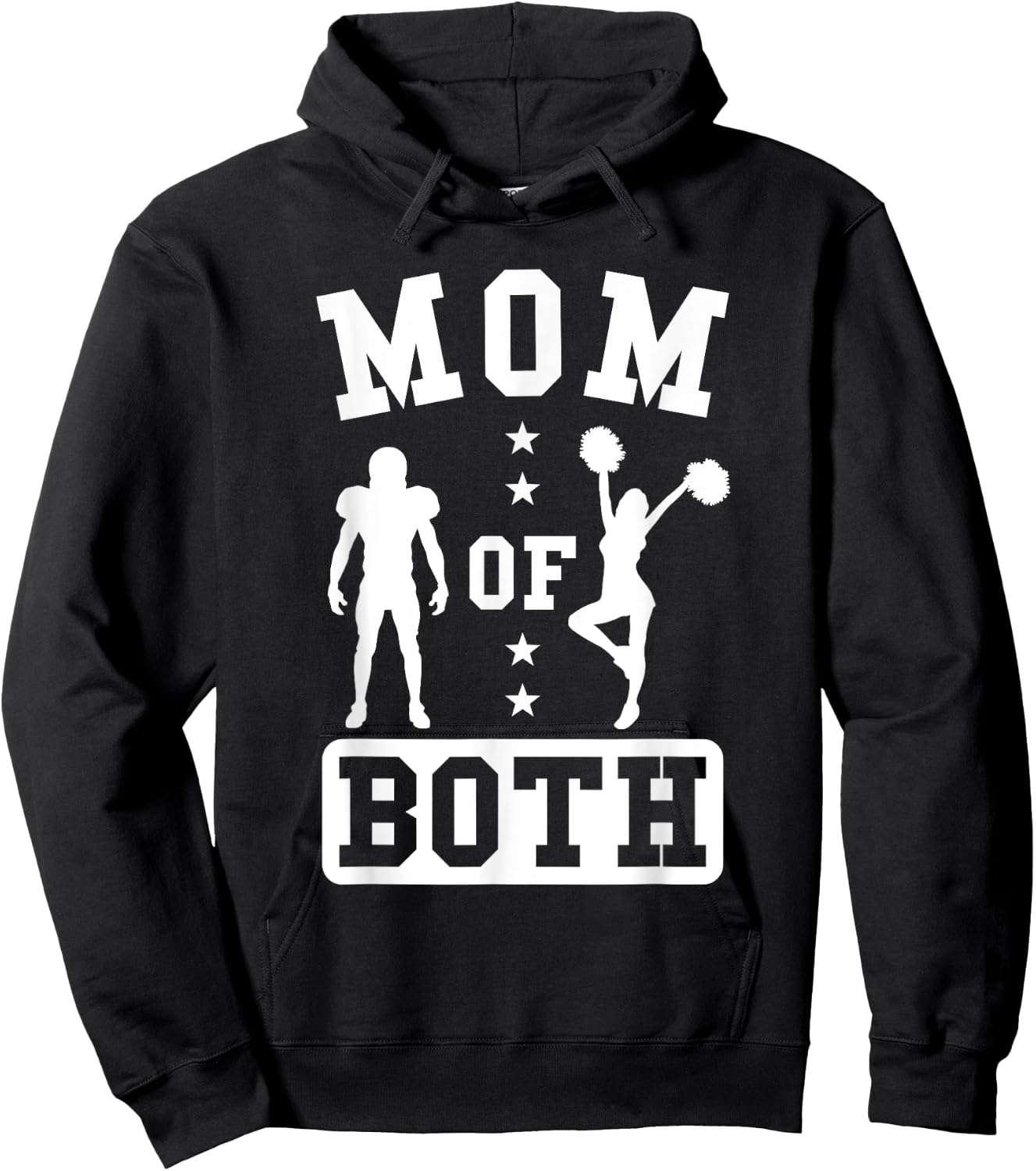 Mom Of Both Football And Cheer Hoodie - Hoodie | Black