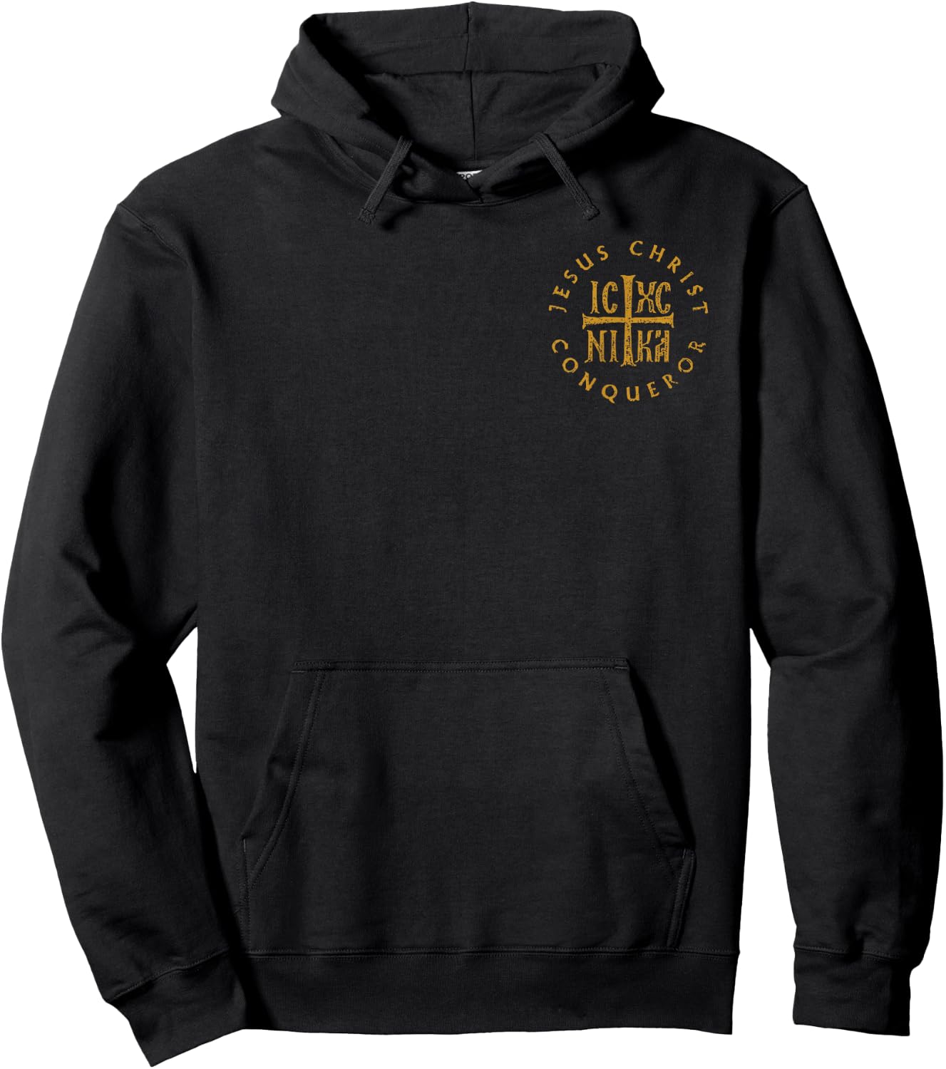 IC XC NIKA Cross Christogram Orthodox Jesus Christ Side Hoodie - Hoodie | Black