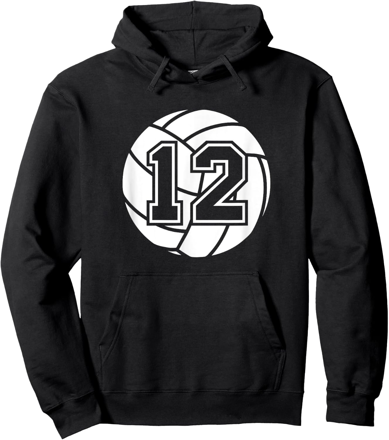 Volleyball Player #12 Volleyball Mom Dad Jersey Number 12 Hoodie - Hoodie | Black