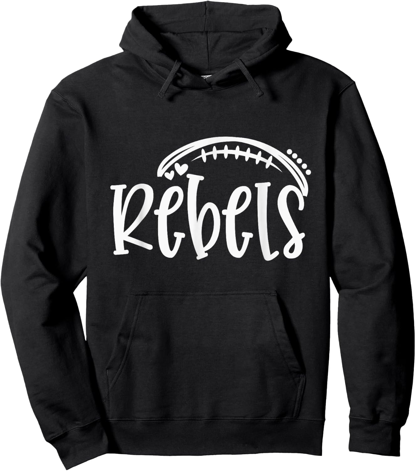 Rebel Pride Football School Spirit Game Day Hoodie - Hoodie | Black