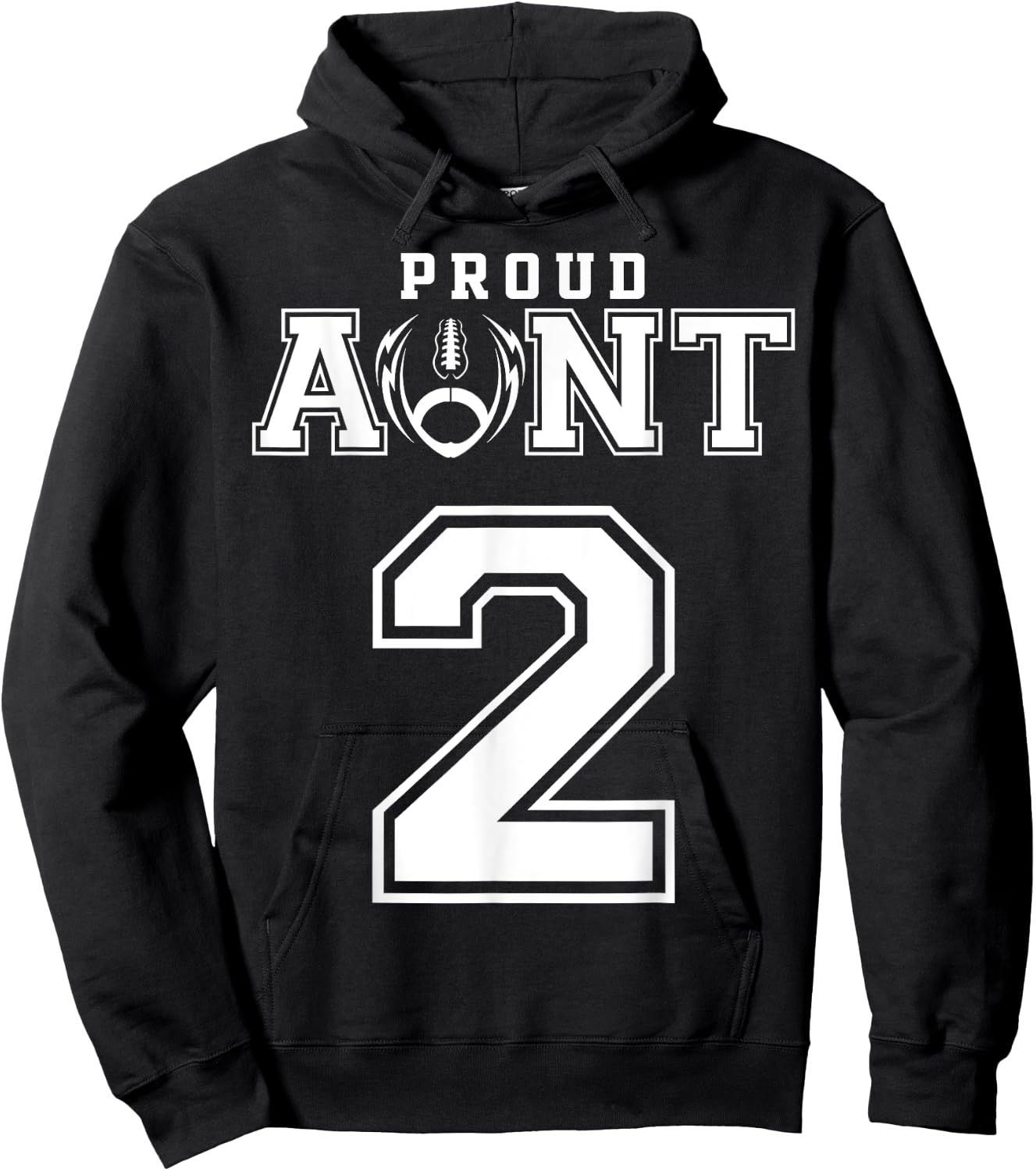 Custom Proud Football Aunt Number 2 Personalized Hoodie - Hoodie | Black