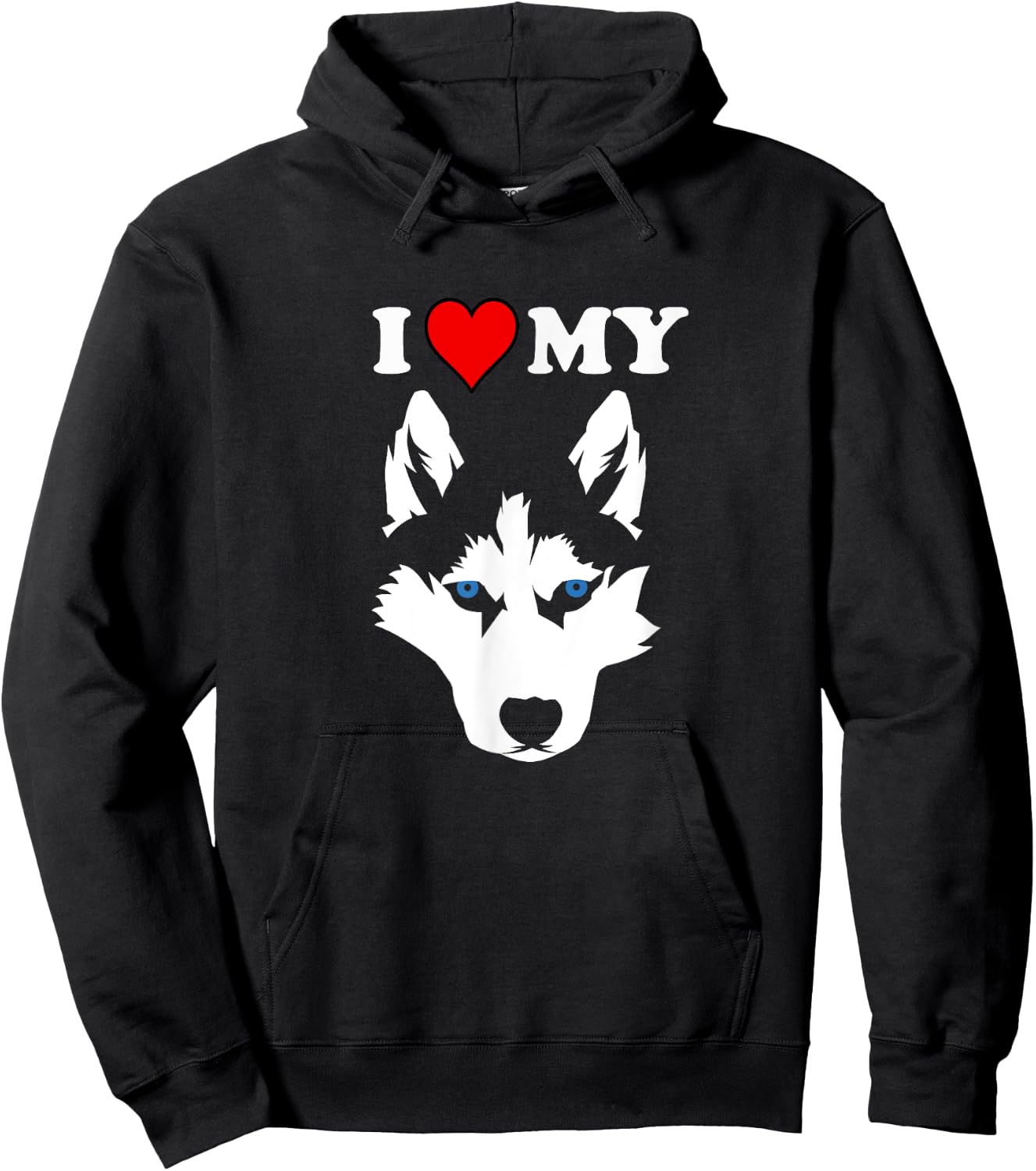 Funny Malamute Huskies Dog Owner Wolf I love My Husky Men Women Girls Kids Hoodie - Hoodie | Black
