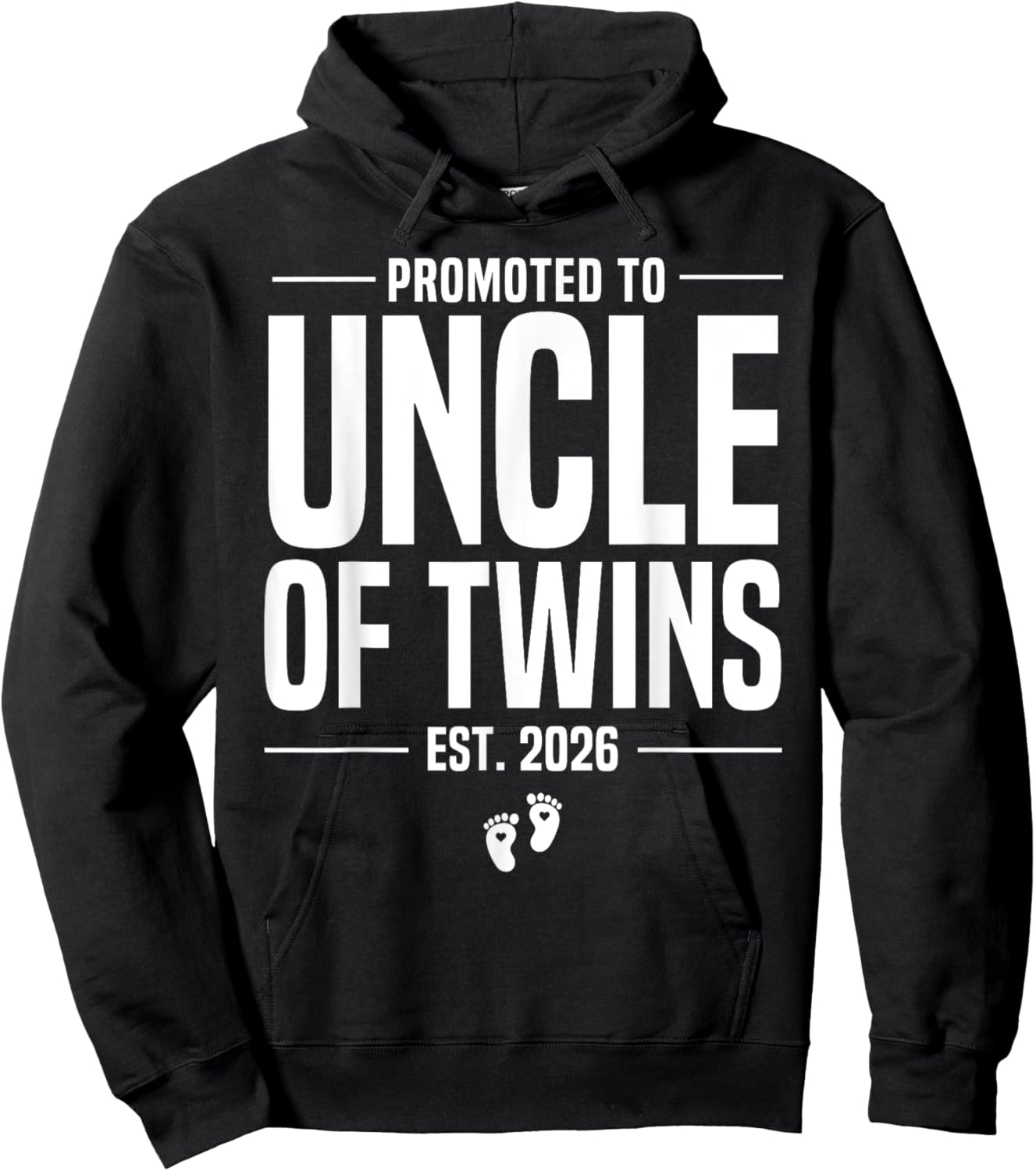 Promoted to Uncle of twins 2026 New Uncle Father's day Hoodie - Hoodie | Black