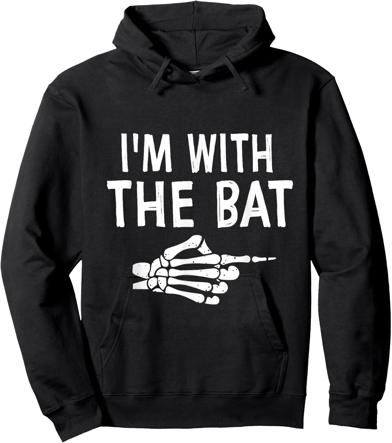 I'm With The Bat Funny Matching Couple Halloween Costume Hoodie - Hoodie | Black