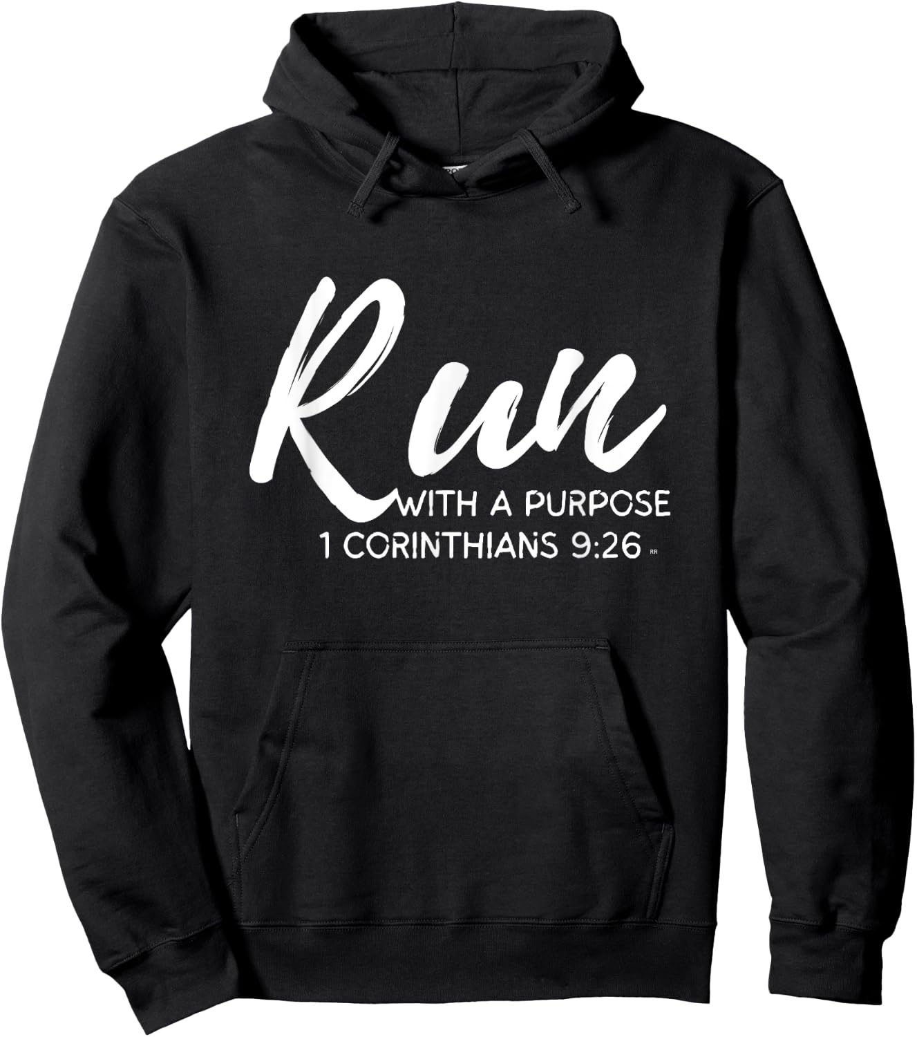 Christian Runner RUN WITH A PURPOSE Running Gear Gift Quote Hoodie - Hoodie | Black