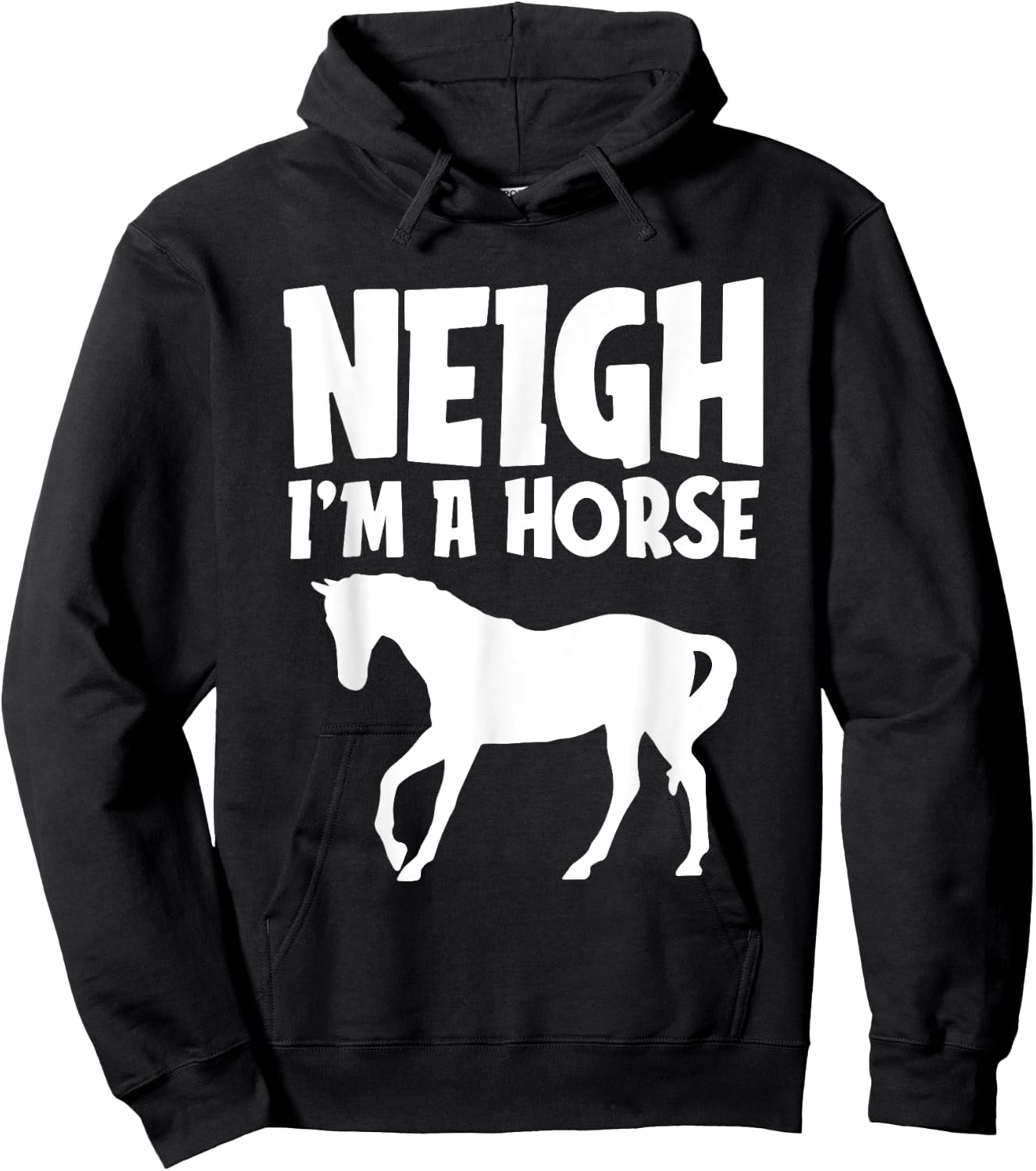 Neigh I'm A Horse Funny Lazy Halloween Costume Equestrian Hoodie - Hoodie | Black
