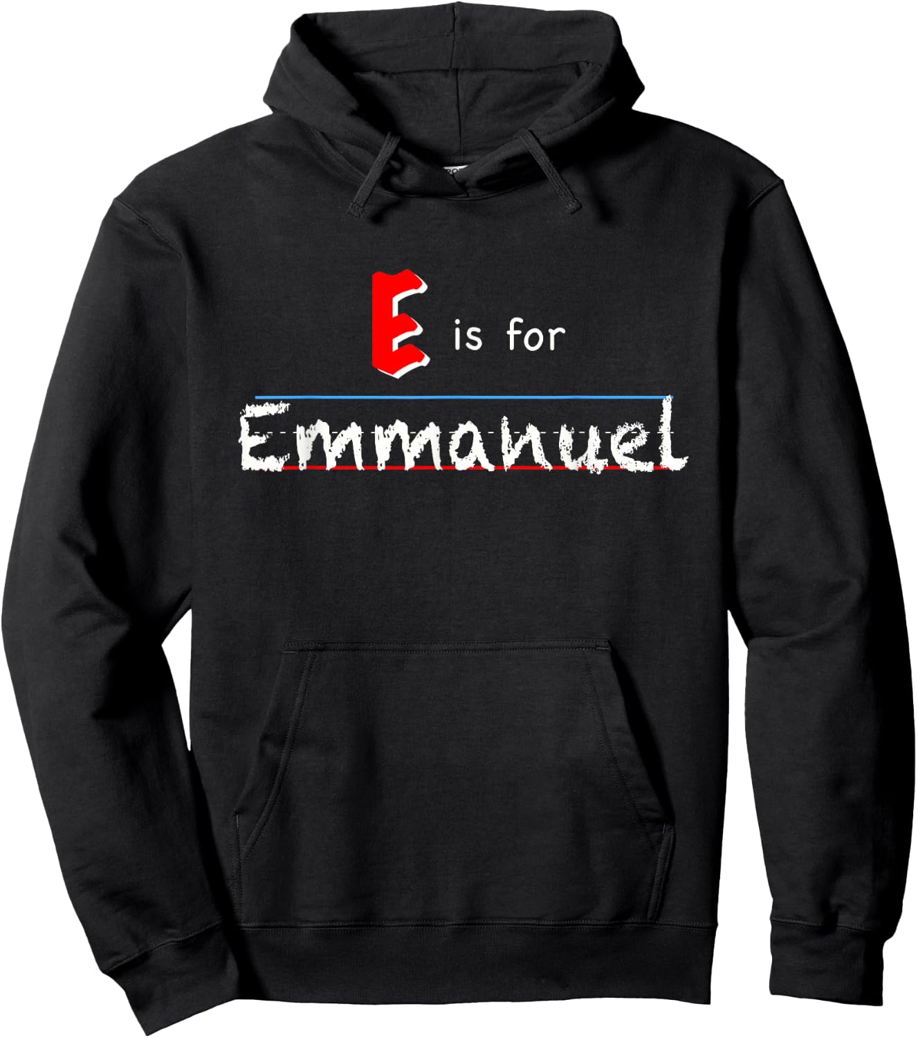 E Is For Emmanuel, boys custom personalized name kids school Hoodie - Hoodie | Black