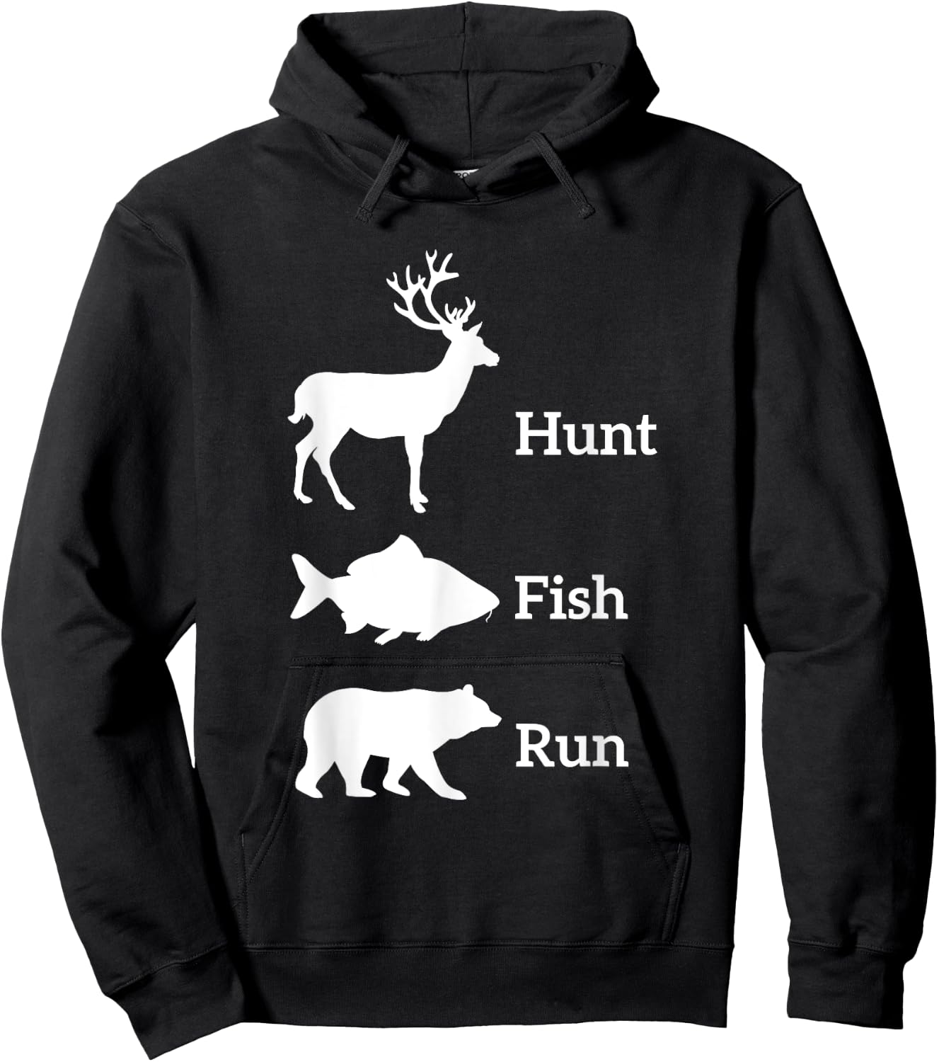 Fun Outdoor Wilderness Camping Gear Supply Men's Hunting Fishing Black S Hoodie - Hoodie | Black