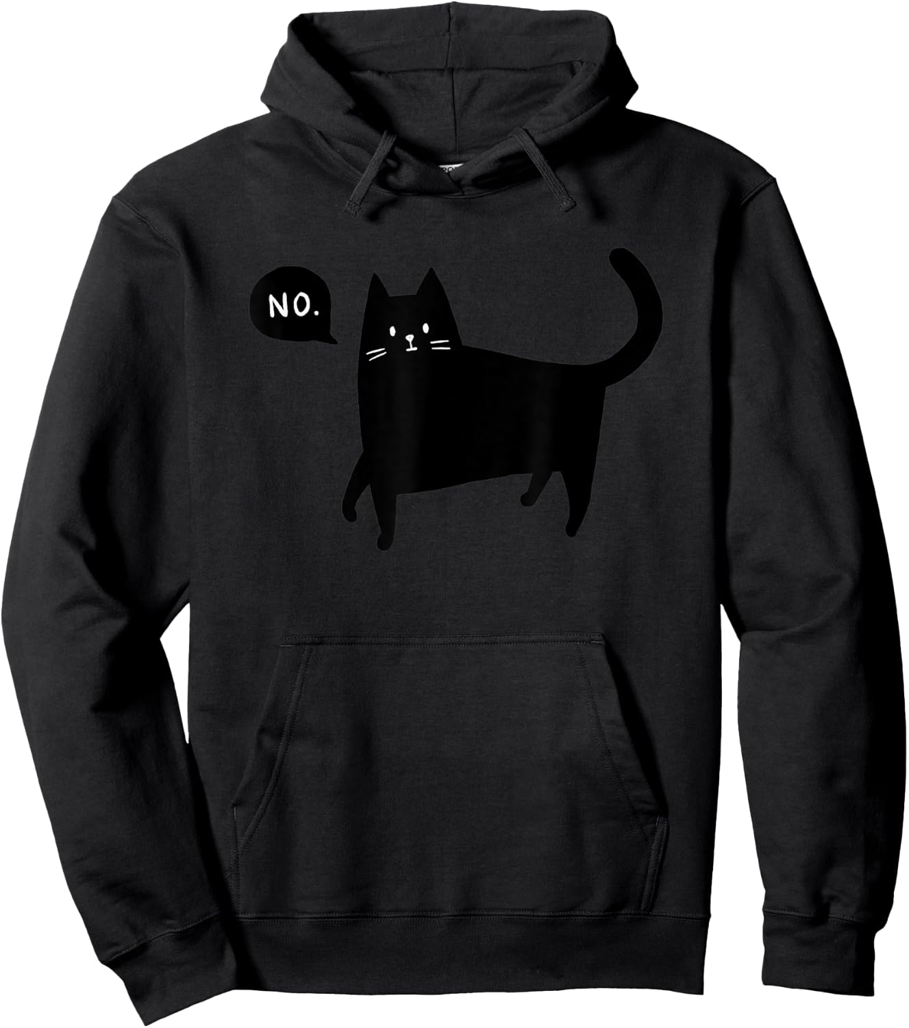 Black Cat Says No Funny Pet Lover Hoodie - Hoodie | Black