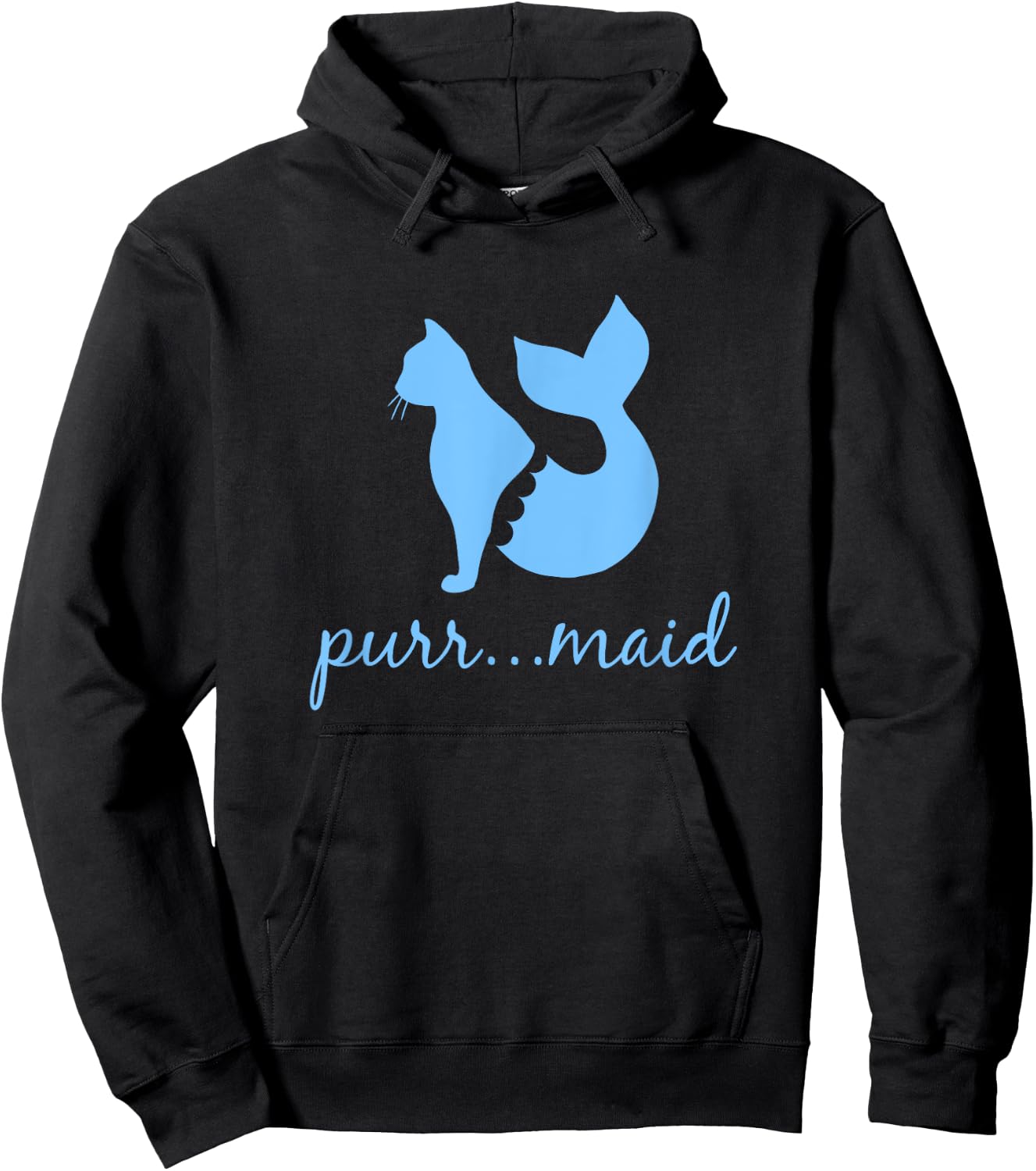 Purrmaid - Funny Cat Lady Mermaid Feline Lover Hoodie - Hoodie | Black
