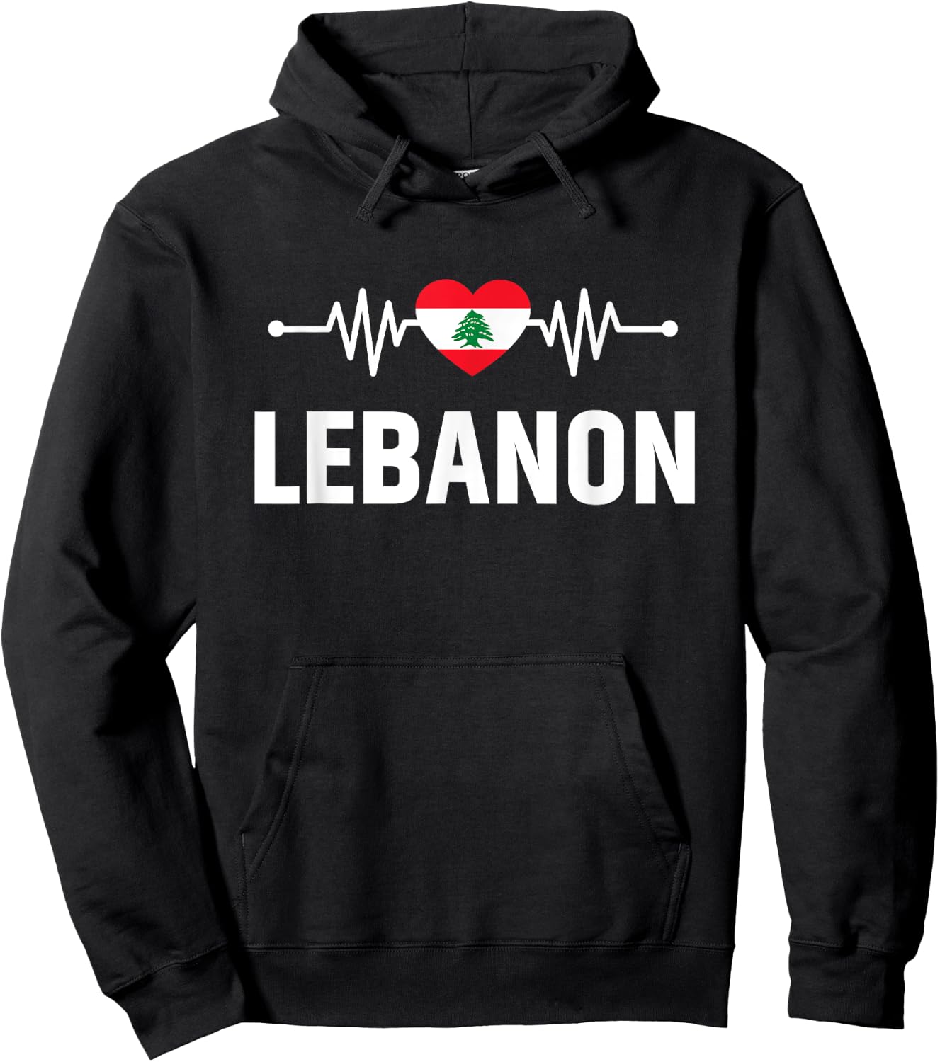 Lebanon Flag Holiday Lebanon Heart Lebanese Flag Hoodie - Hoodie | Black