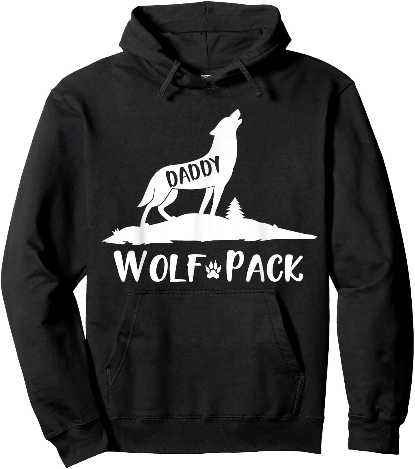 Wolf Pack Matching Family Daddy Wolf Wolves Hoodie - Hoodie | Black