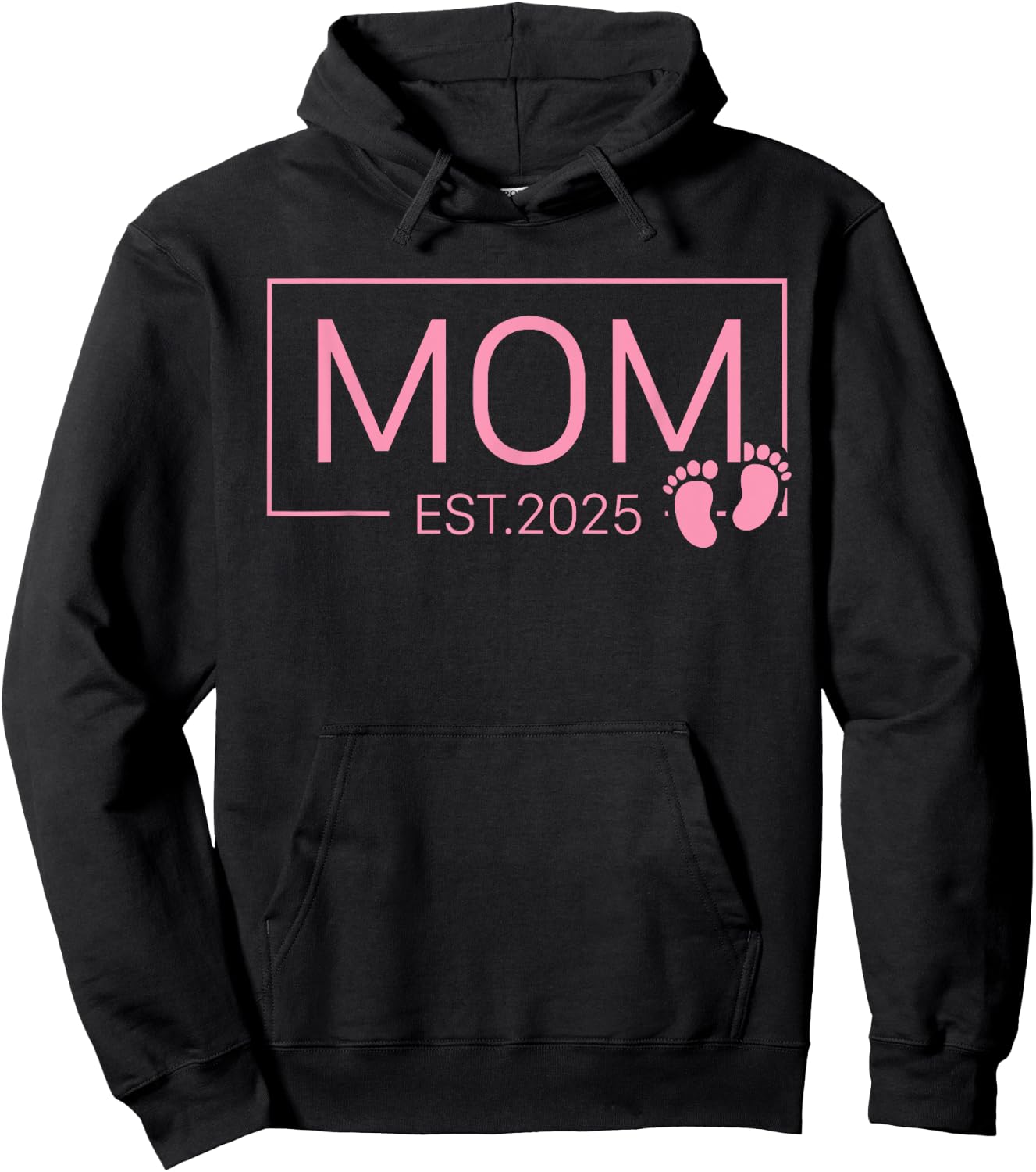 Mom Est 2025 For New Mom Mommy Wife Girl Baby Announcement Hoodie - Hoodie | Black