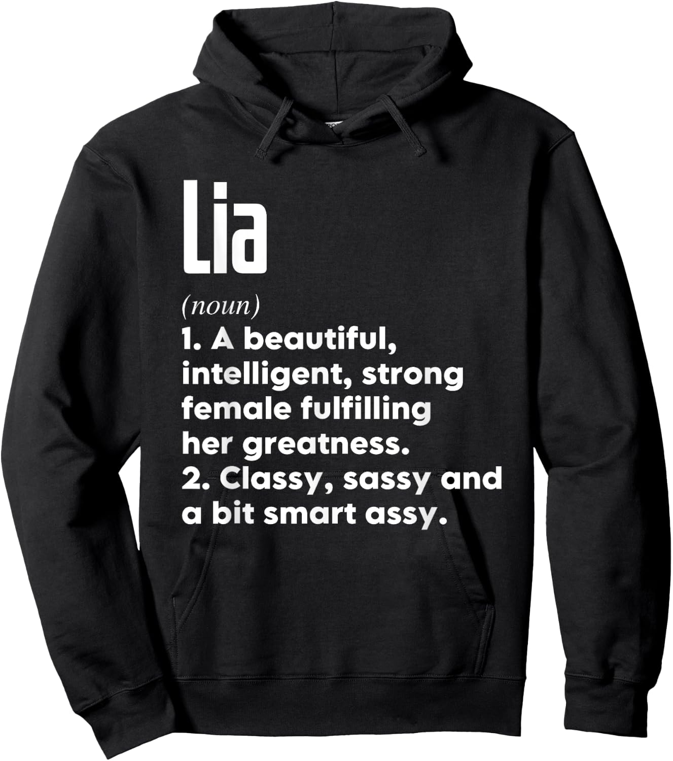 Lia Definition Funny Meaning Personalized Name Hoodie - Hoodie | Black