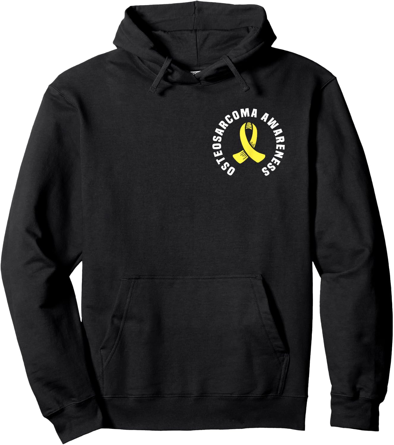 Osteosarcoma Awareness Pocket Wear With Yellow Ribbon Hoodie - Hoodie | Black