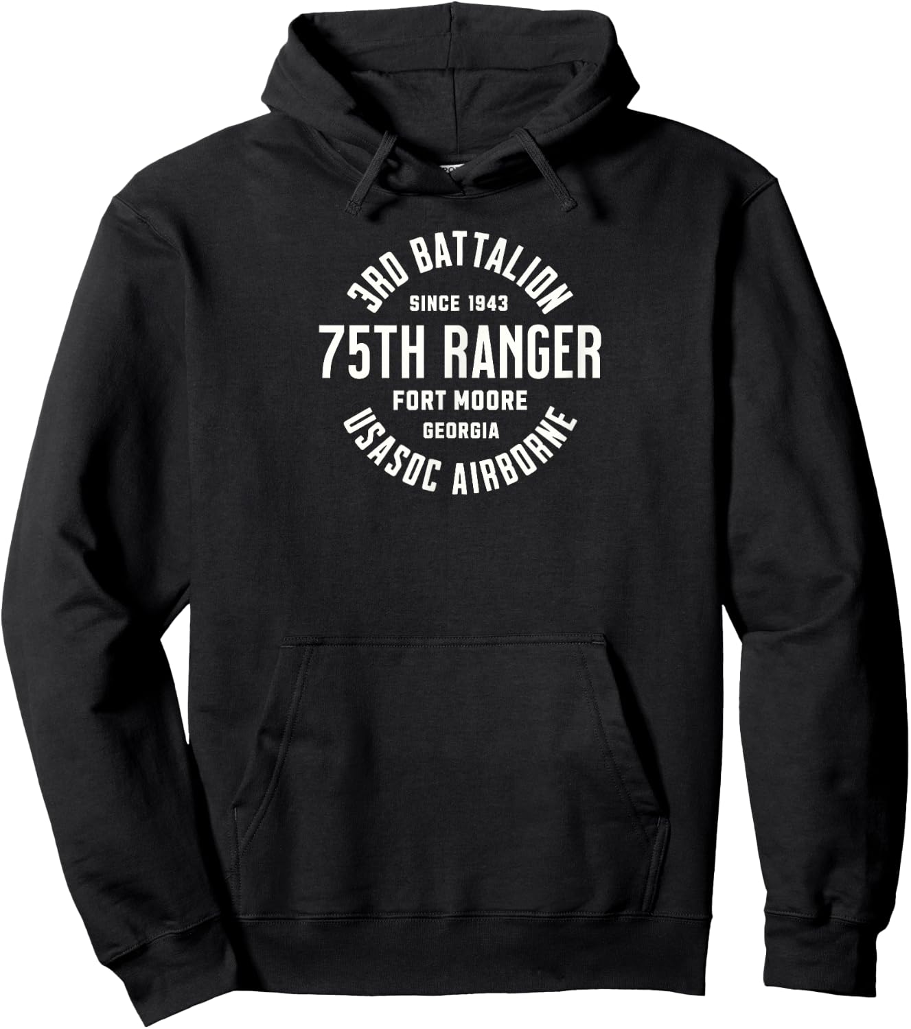 3rd Battalion 75th Ranger USASOC Airborne Military Veteran Hoodie - Hoodie | Black