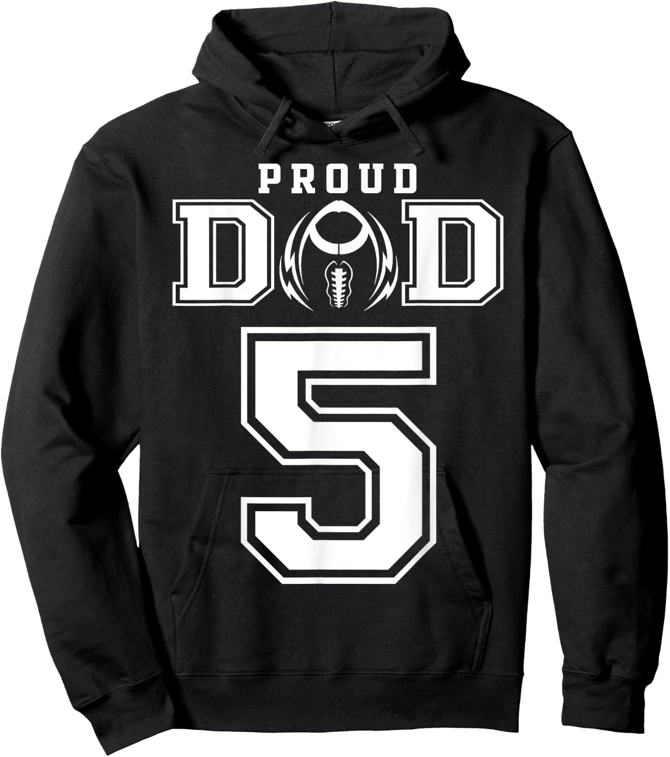 Custom Proud Football Dad Number 5 Personalized Hoodie - Hoodie | Black