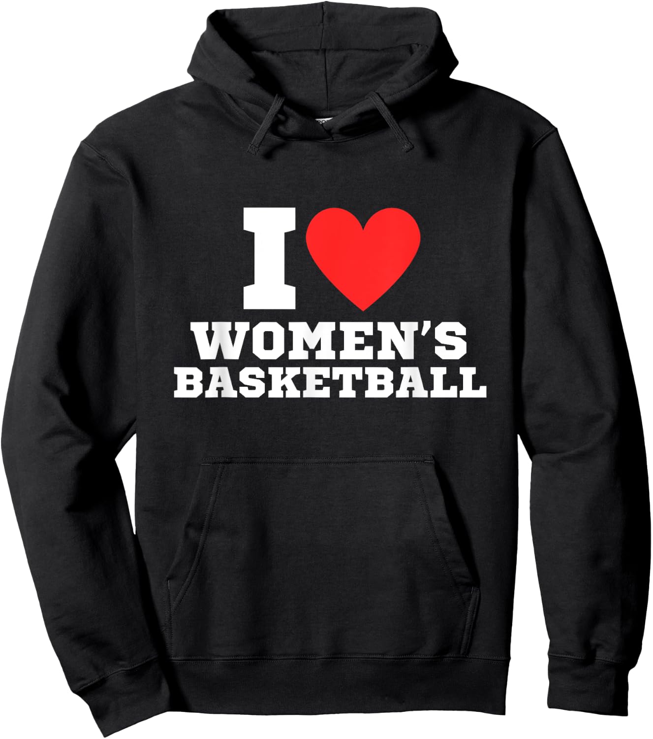 I love women's basketball | y2k | women sports | red heart Hoodie - Hoodie | Black