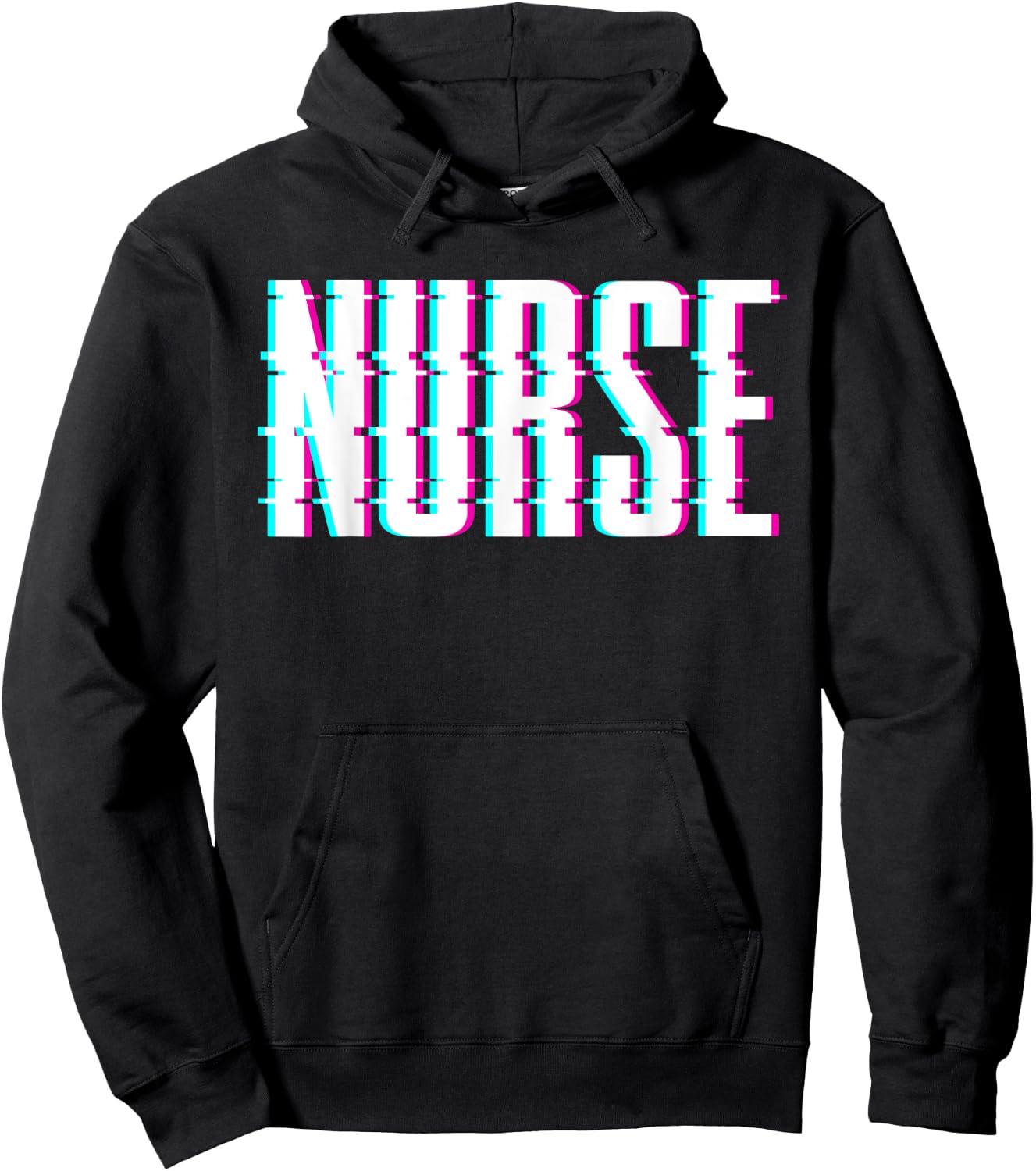 Nurse Glitch Aesthetic Graduation Nurse Glitch Graphic Art Hoodie - Hoodie | Black