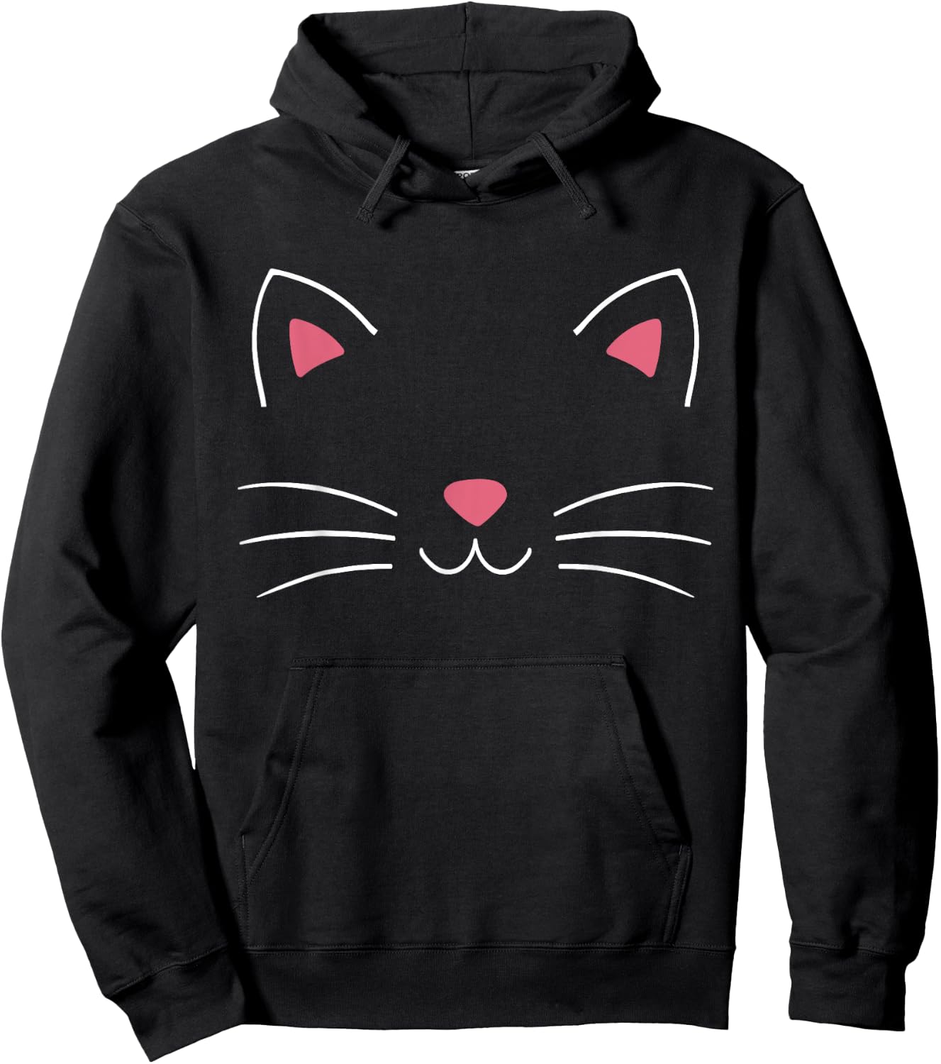 Funny Lazy Easy cat face Costume for DIY Halloween Party Hoodie - Hoodie | Black