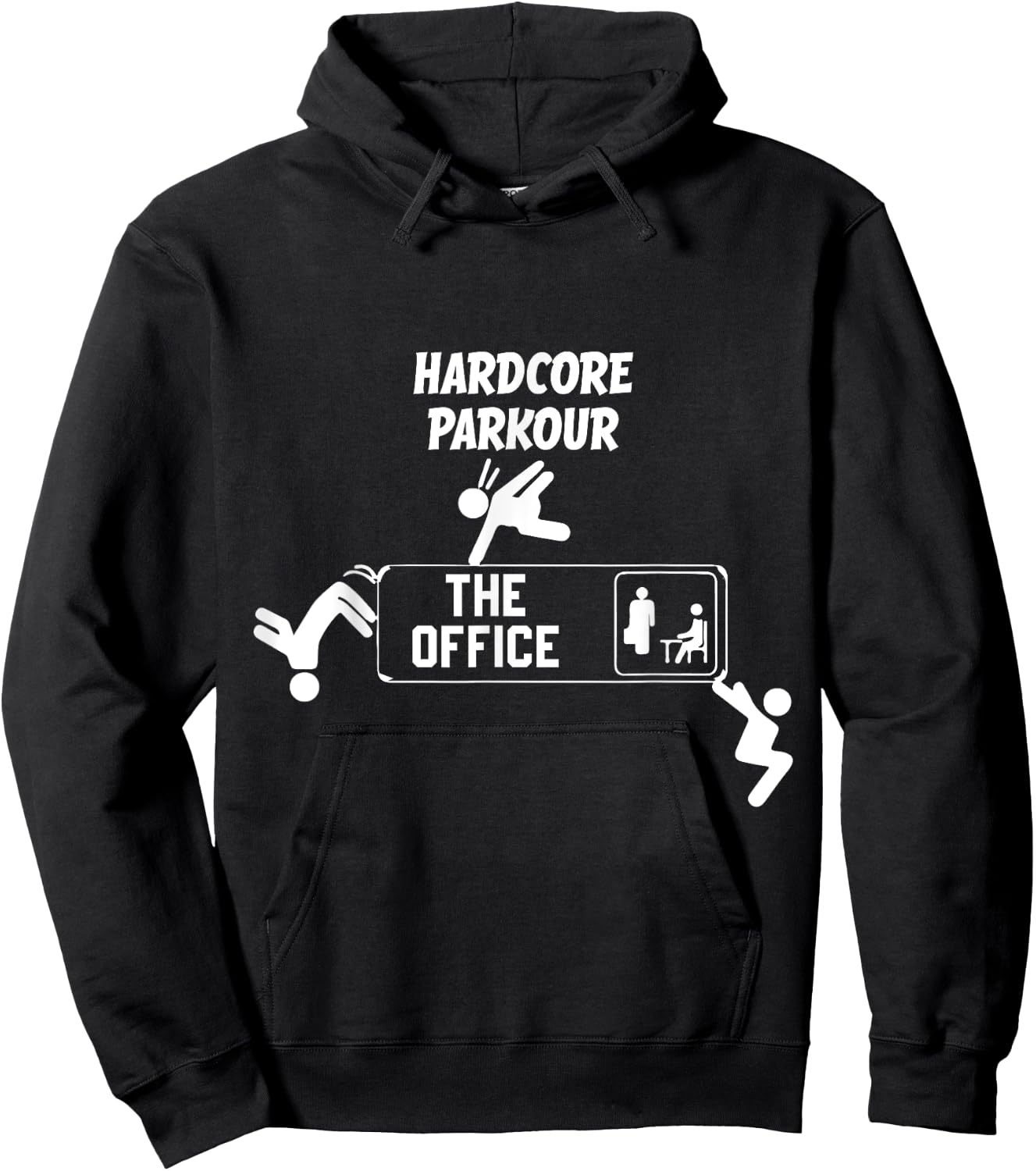 Funny Parkour and Freerunning Hardcore Parkour The Office Funny Parkour and Freerunning -Adult Black Hoodie - Hoodie | Black