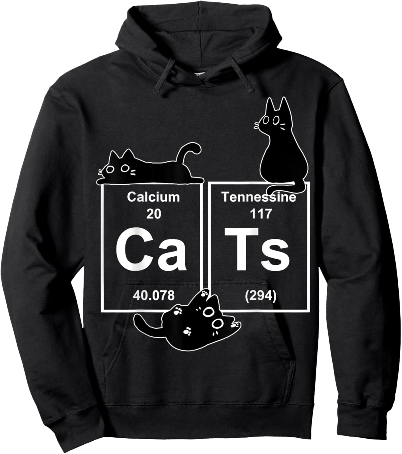 Cat Chemistry Periodic Table Funny Gifts Cat Dad, Cat Mom Hoodie - Hoodie | Black