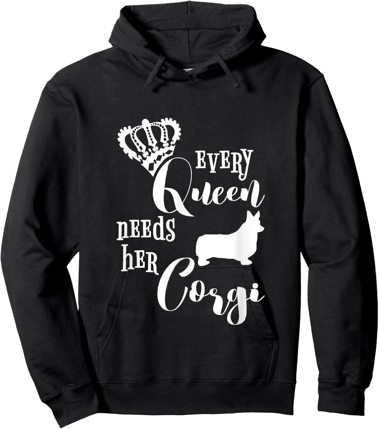 Every Queen Needs Her Corgi Shirt Dog Lovers Mom Crown Gift Hoodie - Hoodie | Black