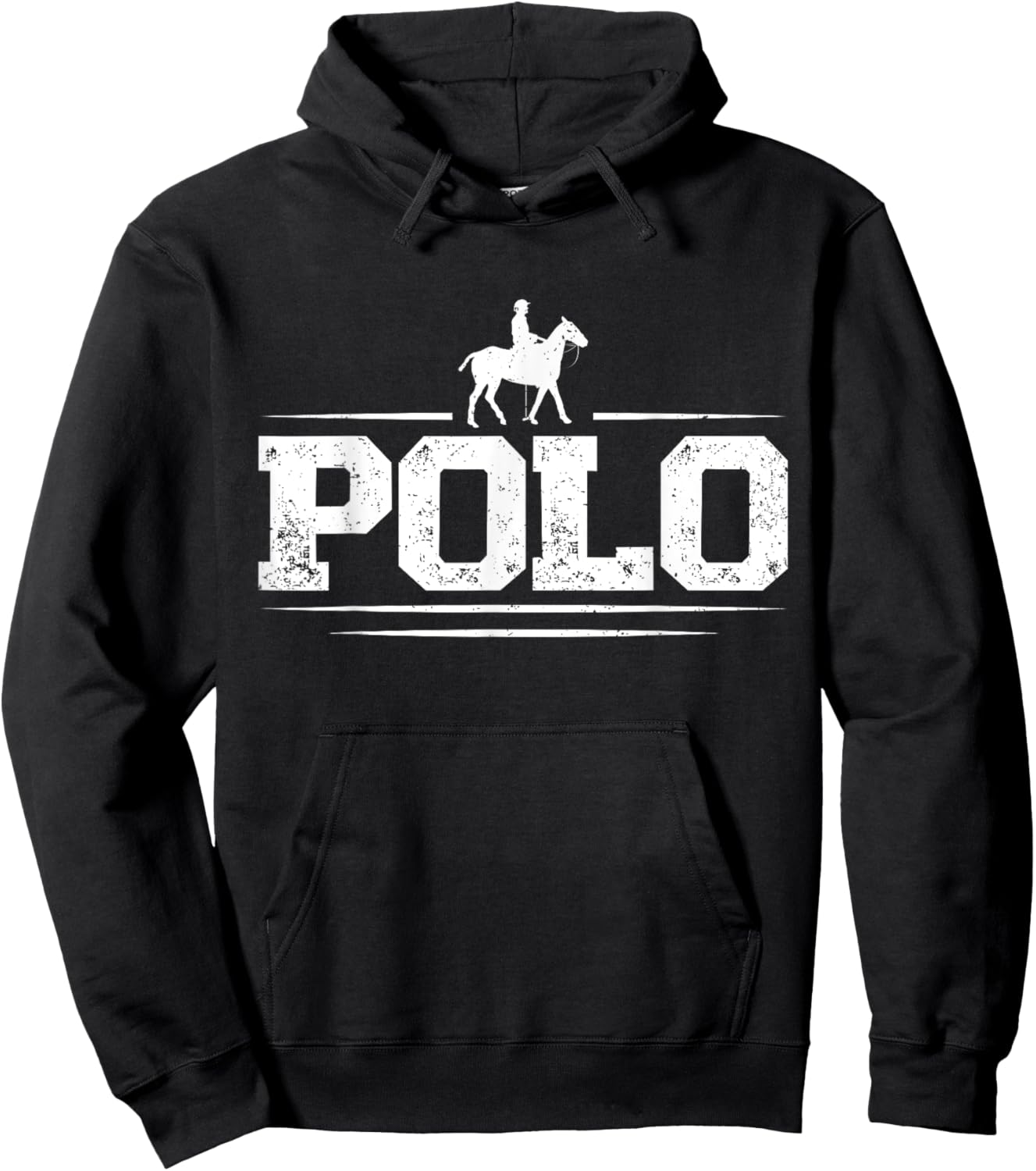 Polo Players Horseback Riding Horse Equestrian Sports Hoodie - Hoodie | Black