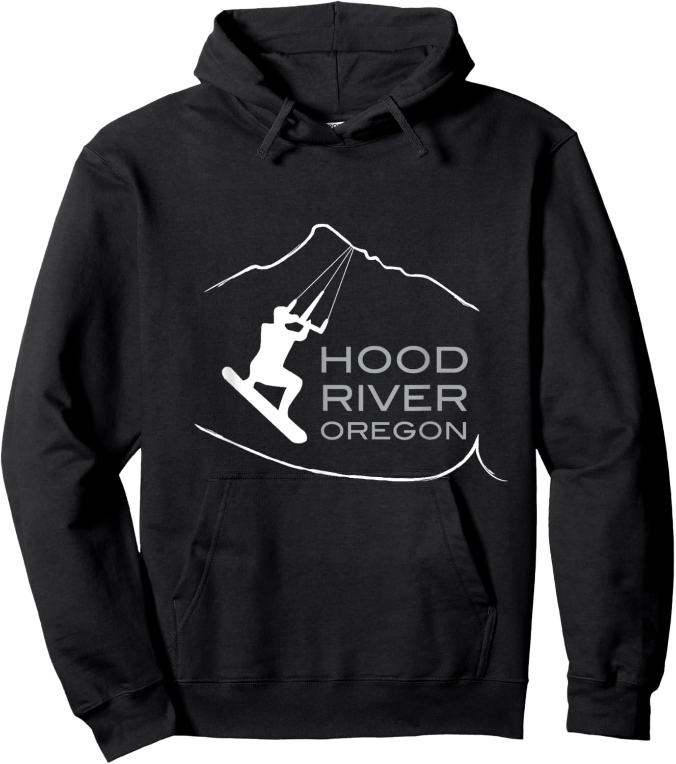 Kiteboarding Hood River Oregon, Kitesurfing Hoodie - Hoodie | Black