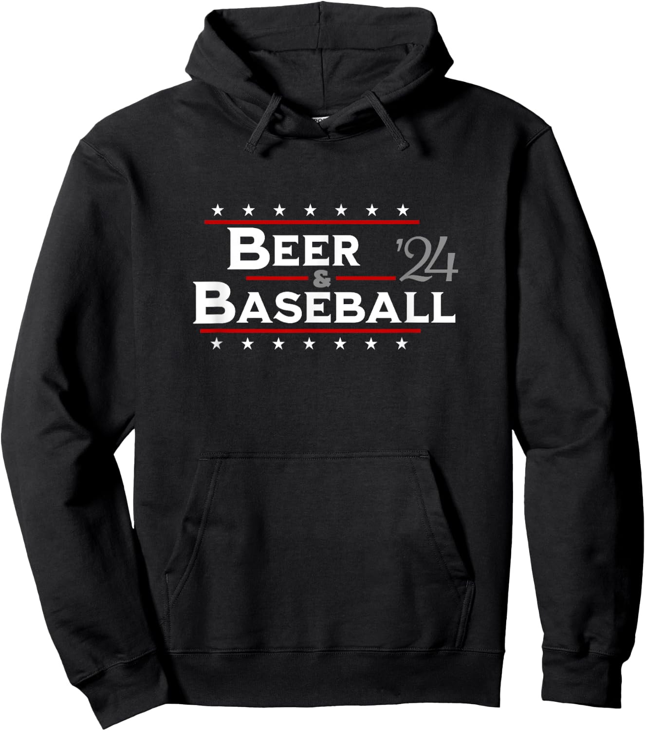 Beer and Baseball Men Women Funny Political 2024 Election Hoodie - Hoodie | Black