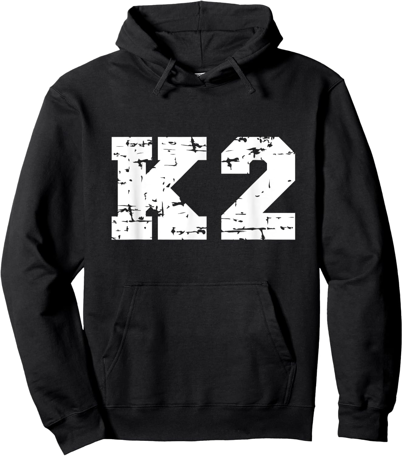 K2 Souvenir / K2 Mountain Climber / Modern Font Design Hoodie - Hoodie | Black