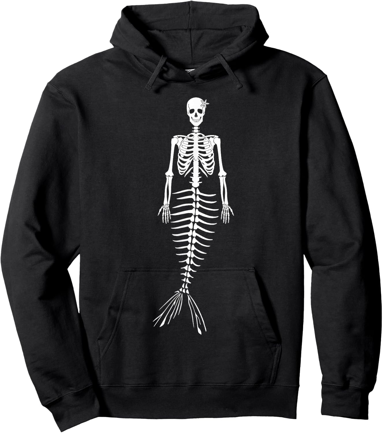 Halloween Skeletal Mermaid Skeleton Gothic Men Women Kids Hoodie - Hoodie | Black