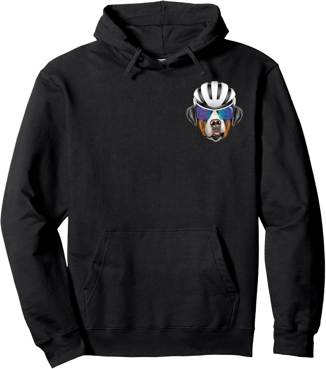 Cyclist Greater Swiss Mountain Dog Bicycle Racing Pocket Hoodie - Hoodie | Black