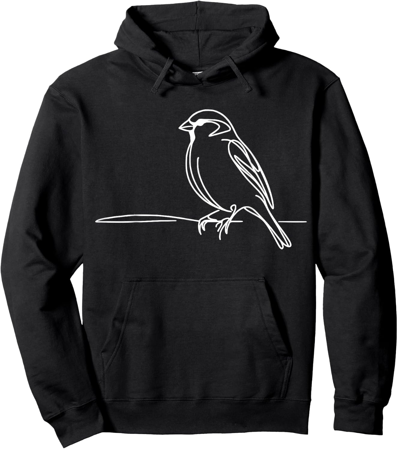 Line Art Bird & Ornithologist Saltmarsh Sparrow Hoodie - Hoodie | Black
