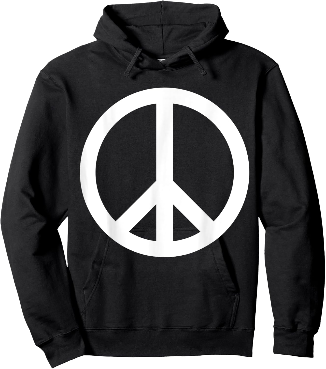 White Peace Sign Hoodie - Hoodie | Black