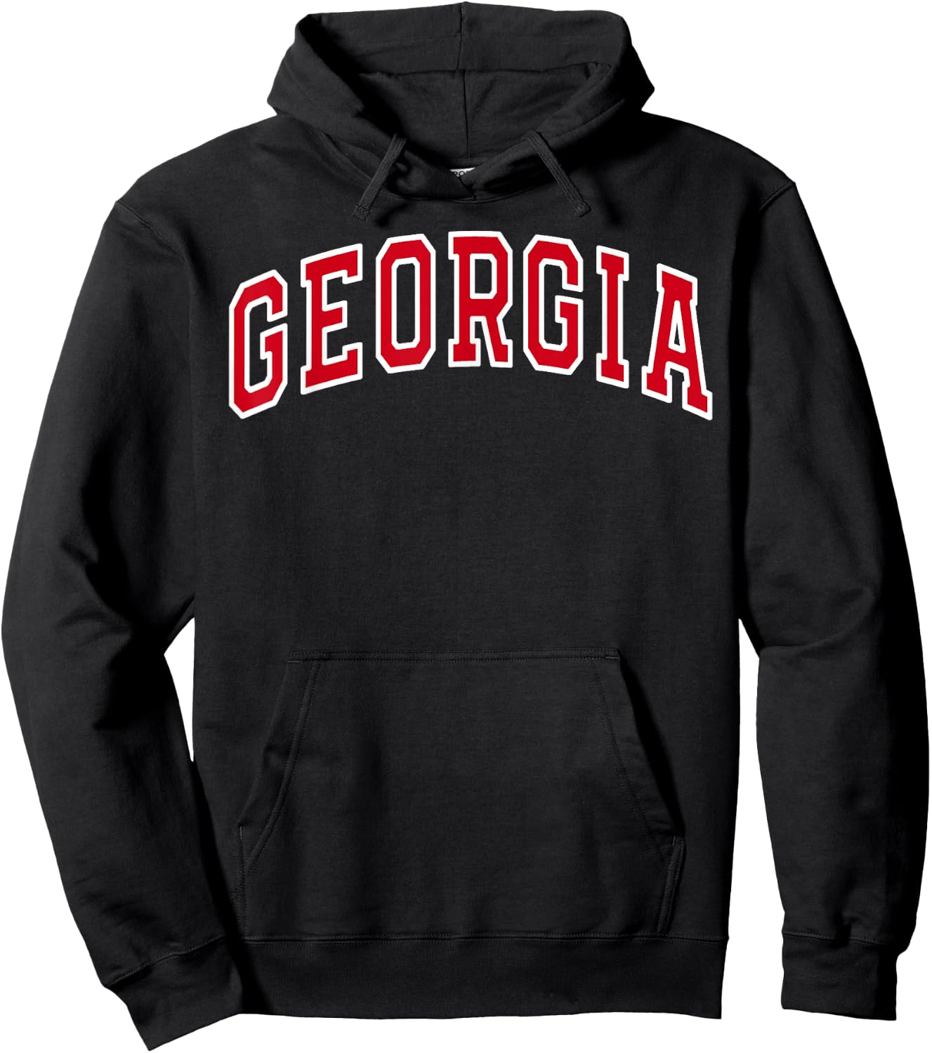Georgia GA Vintage Sports Design Red Text Design Men Gifts Hoodie - Hoodie | Black