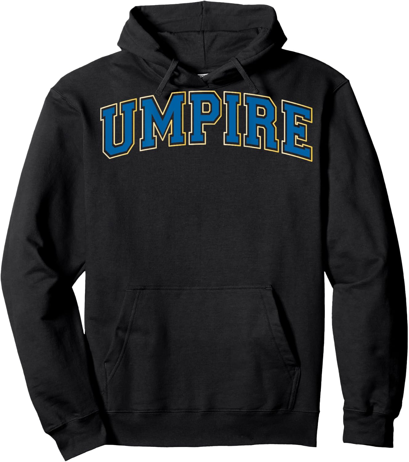 Umpire Baseball Softball Vintage Blue Yellow on the back Hoodie - Hoodie | Black